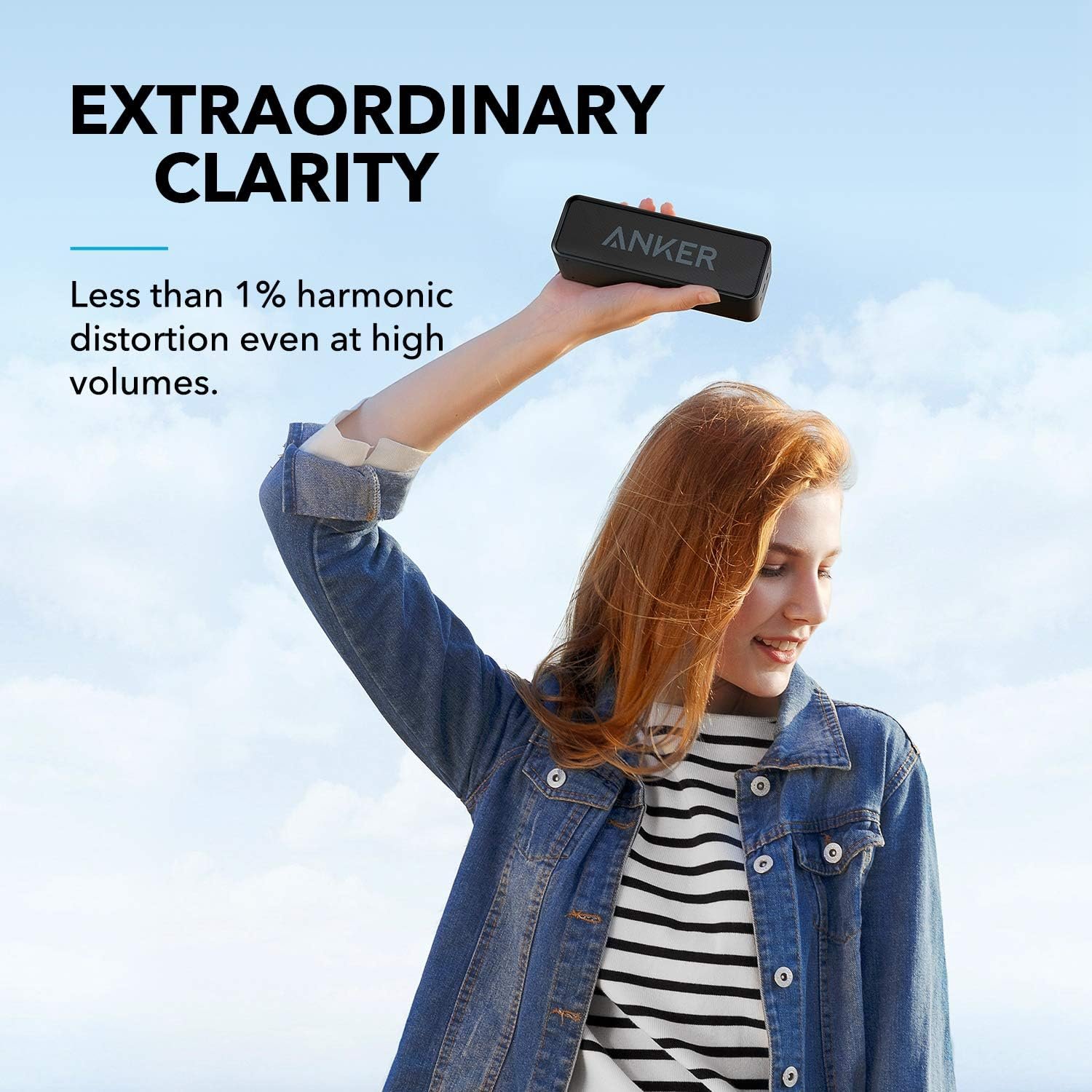 Anker Soundcore Upgraded Bluetooth Speaker with IPX5 Waterproof, Stereo Sound, 24H Playtime, Portable Wireless Speaker for iPhone, Samsung and More (Black) - Image 6
