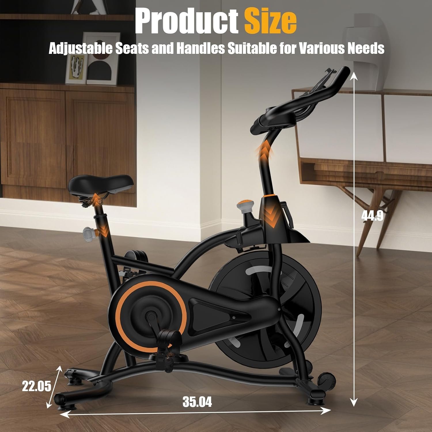 HOELLL Exercise Bike with Exclusive Heart Rate Sensor and APP Sync, Stationary Bikes for Home with Continuously Variable Resistance, Compact Indoor Cycling Bike with Tablet Mount - Image 5