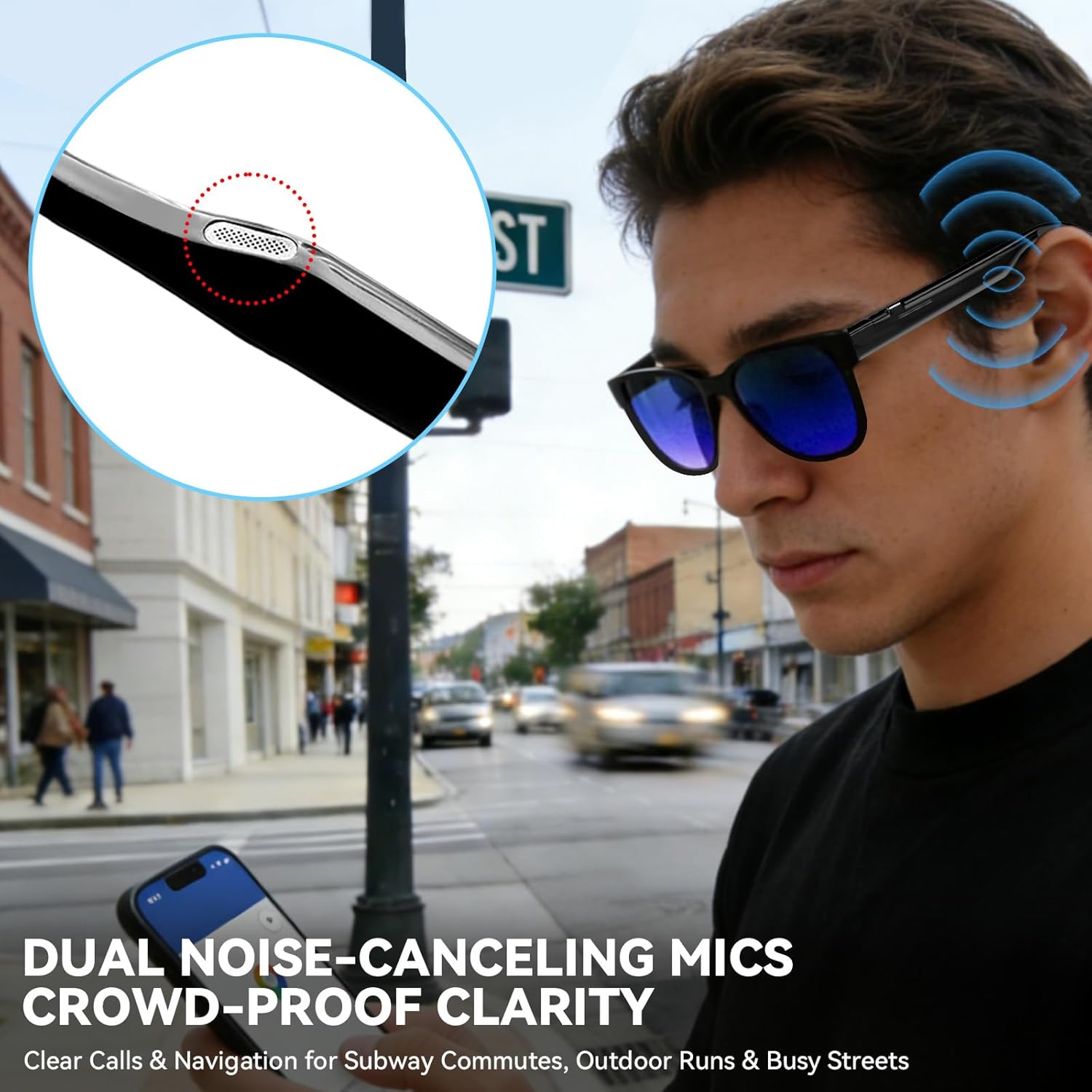 2026 Smart Audio Glasses with Electrochromic Lenses, Adjustable Tint Sunglasses for Driving,Travel,Daily Use,Open Ear Bluetooth 5.4, AI Translation, Premium Tech Gadget Gift for Men Women - Image 9