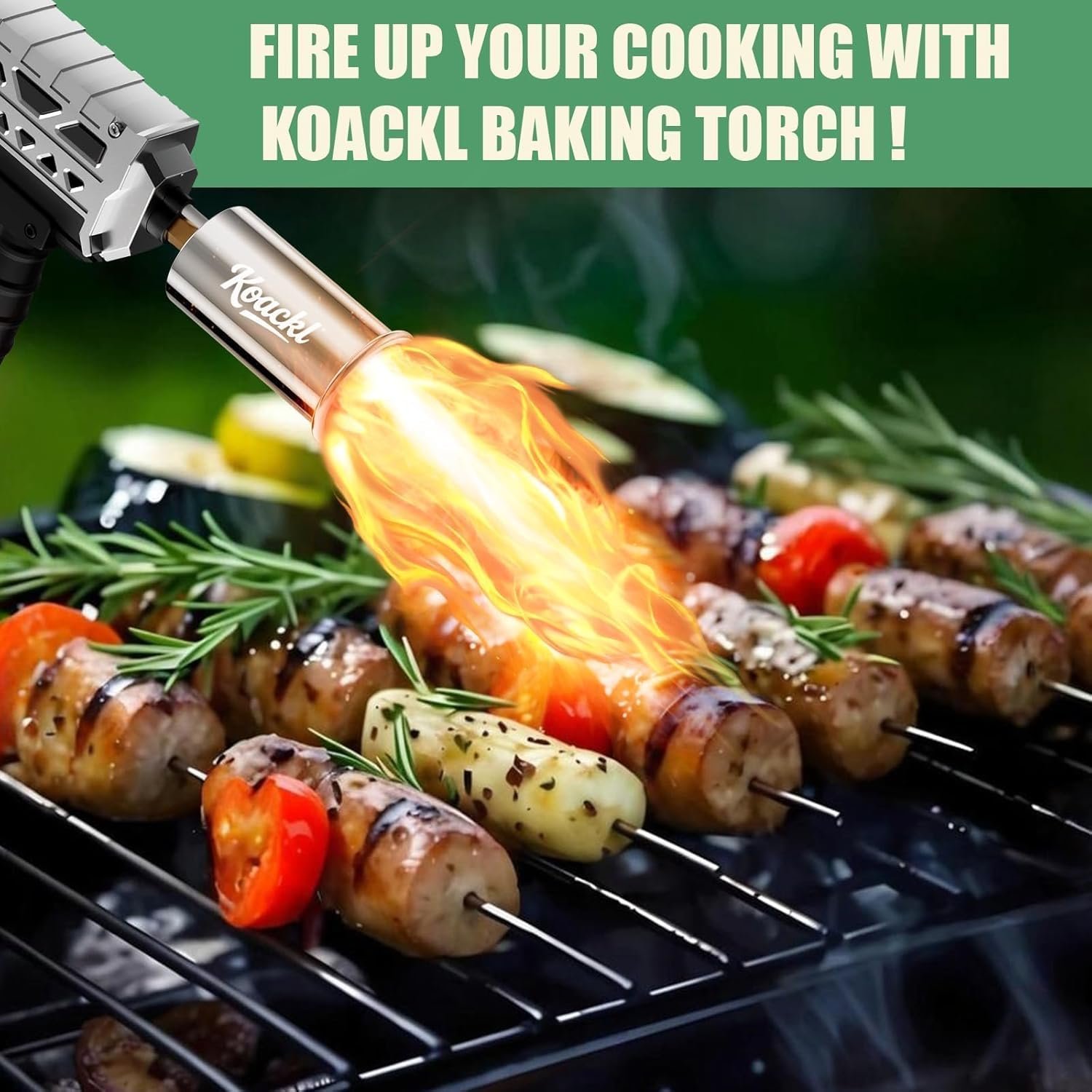 KOACKL Powerful Propane Torch Gun, Kitchen Torch with Adjustable Flame, Flamethrower Blow Torch Gun, Gas Welding Kits for BBQ, Searing Steak, Camping & Charcoal Torch Lighter(Tank Not Included) - Image 8