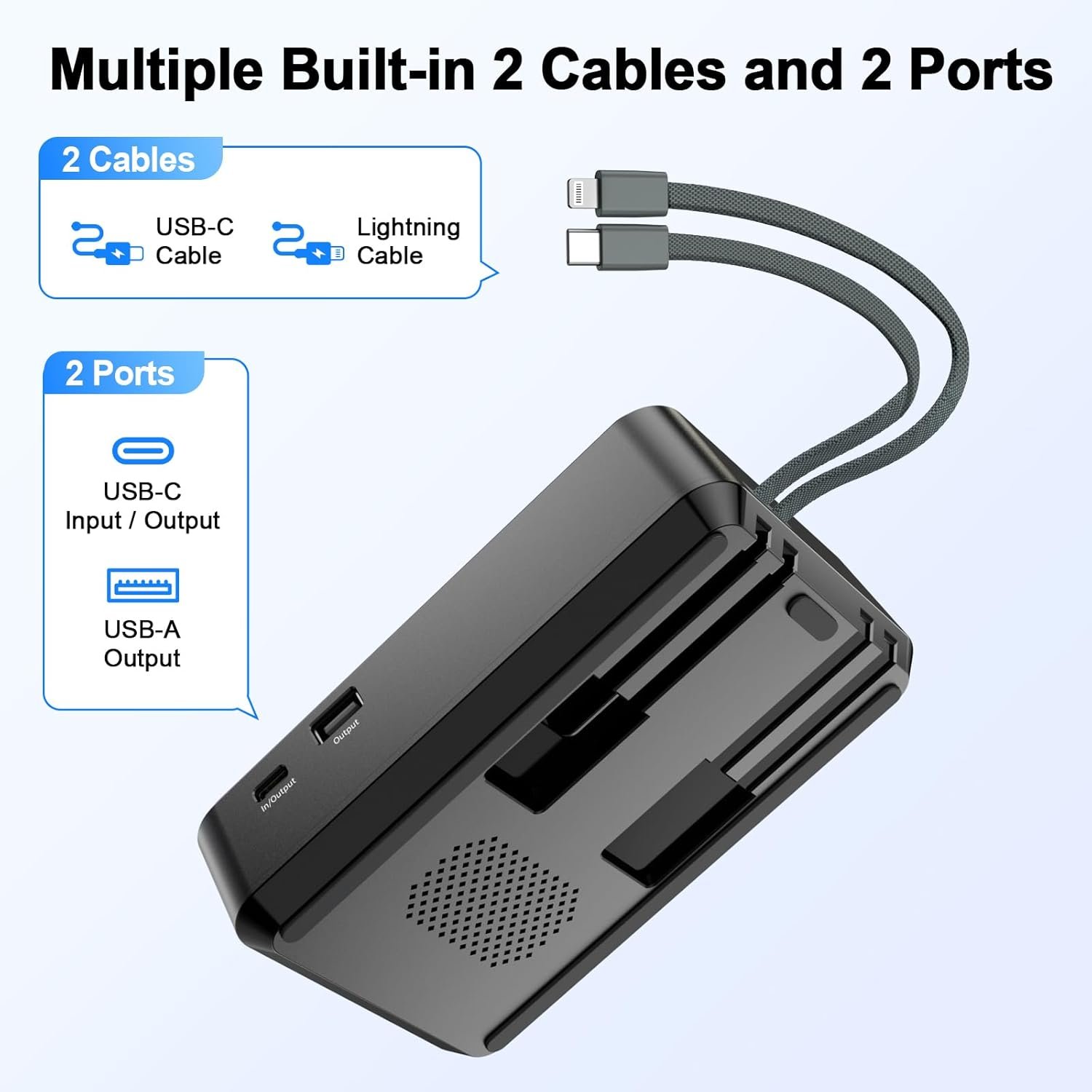 Jteman Cell Phone Stand Bluetooth Speaker with Built-in Cables,Foldable Adjustable Holder,All-in-One Audio Stand for iPhone Android,Birthday Gifts for Men Women - Image 3
