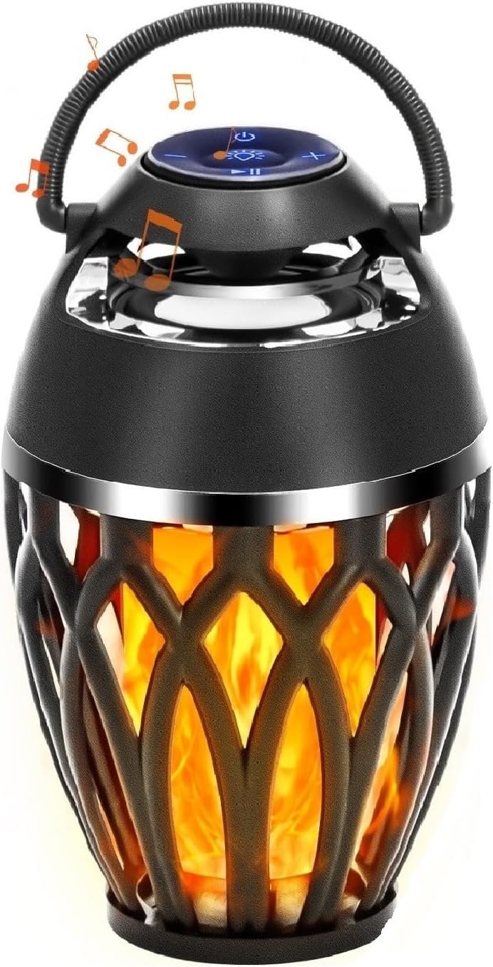 Vanten 2 Packs Outdoor Bluetooth Speakers, Bluetooth 5.0 Led Flame Speaker, IPX5 Waterproof Flame Torch Atmosphere Speaker, Flame Lamp, Gifts for Men Women, Decorations for Party Garden Patio - Image 4