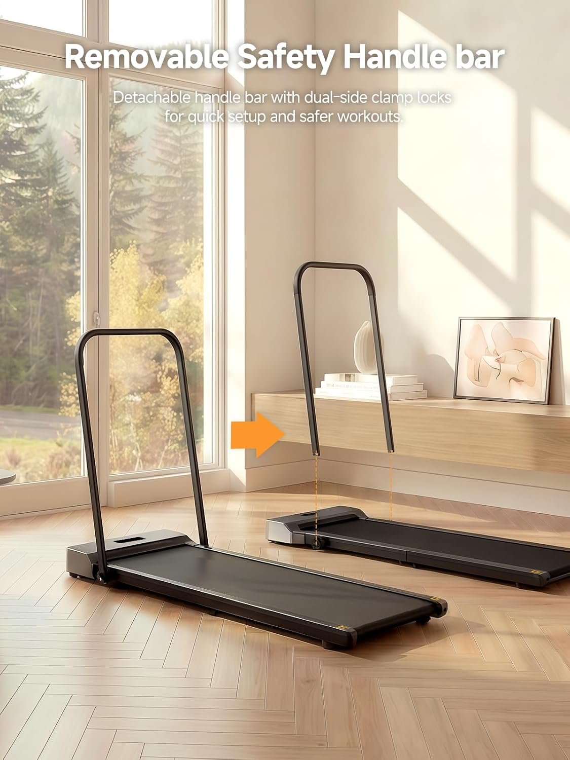 WalkingPad Foldable Walking Pad with Handle Bar, Treadmill for Home Office, Under Desk Treadmill with Adaptive Speed Control, Compact Design for Small Spaces - Image 5