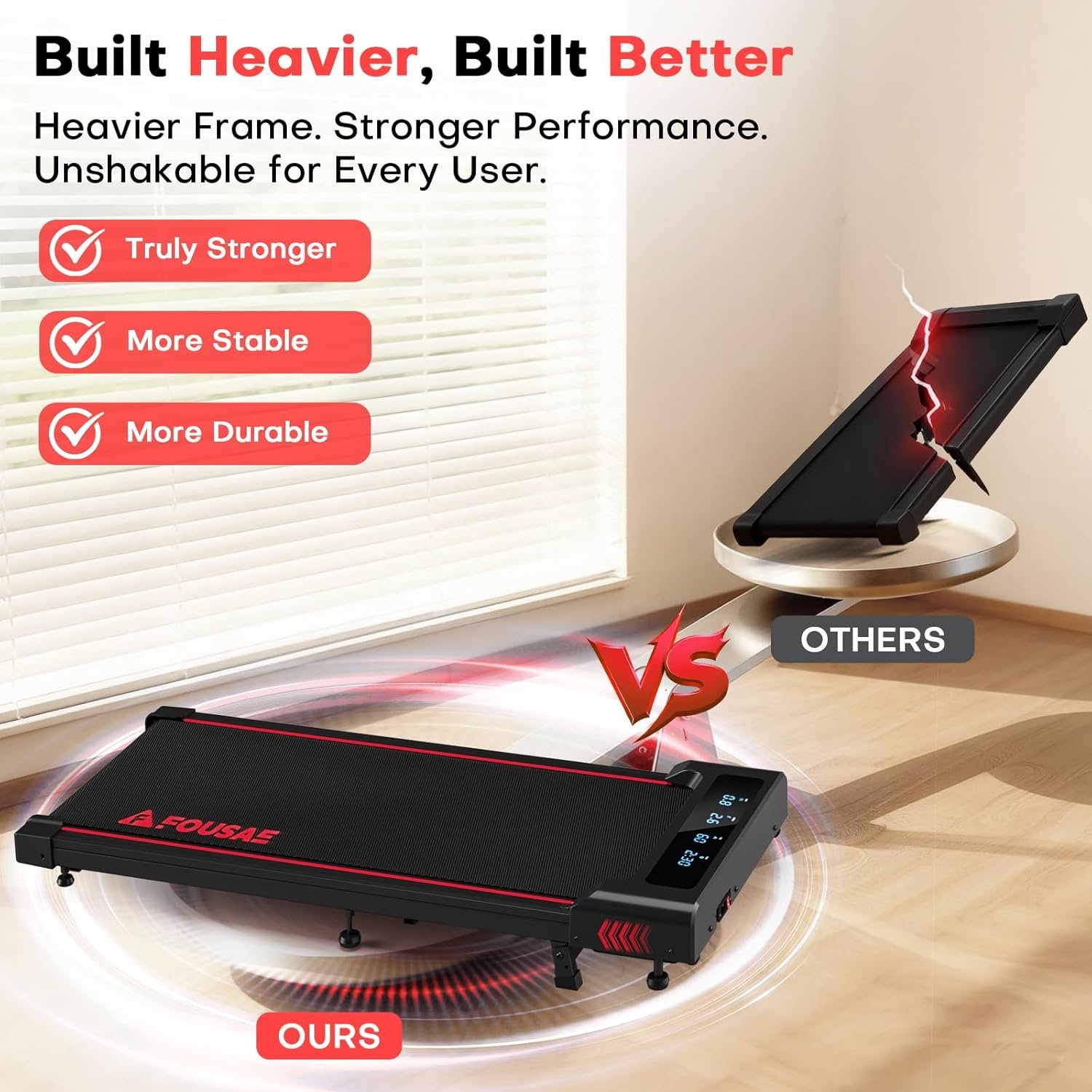 Walking Pad with 10% Incline Treadmills for Home, 4 in 1 6.2MPH Walking Pad Under Desk Treadmill with Full Screen LED Display, 2.75HP Brushless Drive, 12 HIIT Programs, 350 LBS Weight Capacity - Image 8