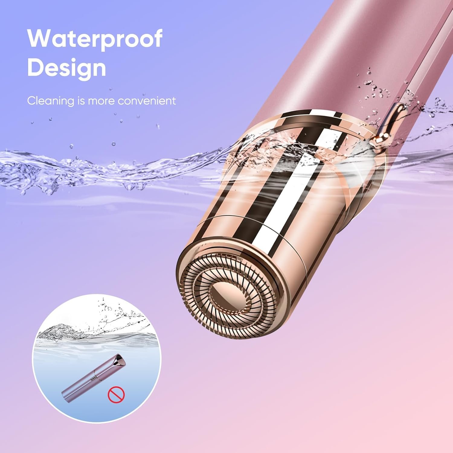 Facial Hair Remover for Women- as Seen on TV Painless Face Shaver -Mini Hair Remover, Electric Razor Shaver Portable Bikini Epilator for Lips, Chin, Armpit, Peach Fuzz, Fingers, Neck, Cheek(Rose Gold) - Image 8