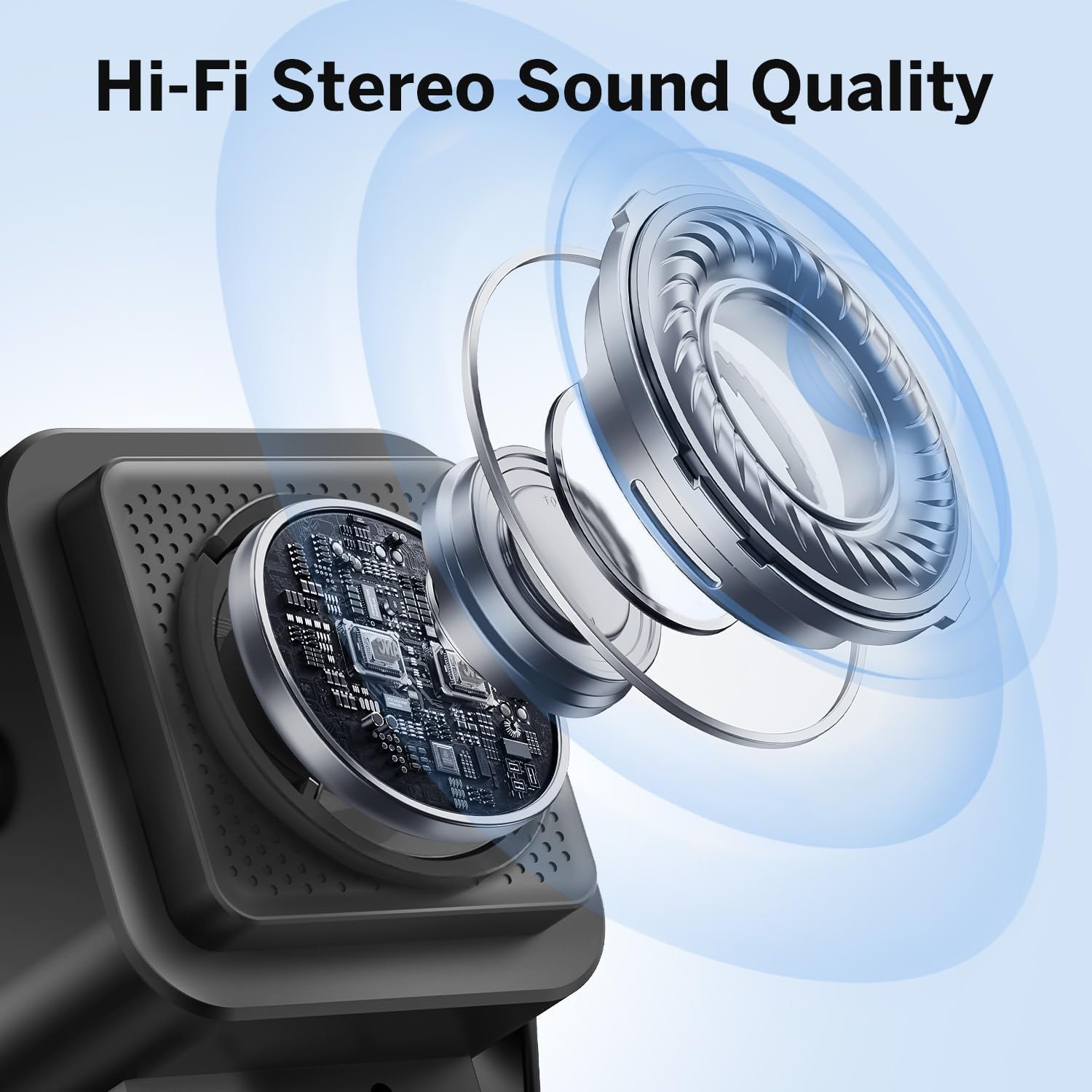 Wireless Induction Speaker 5-in-1 Bluetooth Speaker with Phone Stand,Stereo Sound, 3500mAh Rechargeable, 8 RGB Ambient Light, 360° Adjustable Holder for iPhone/Android/iPad,Gifts for Men Women (Black) - Image 4