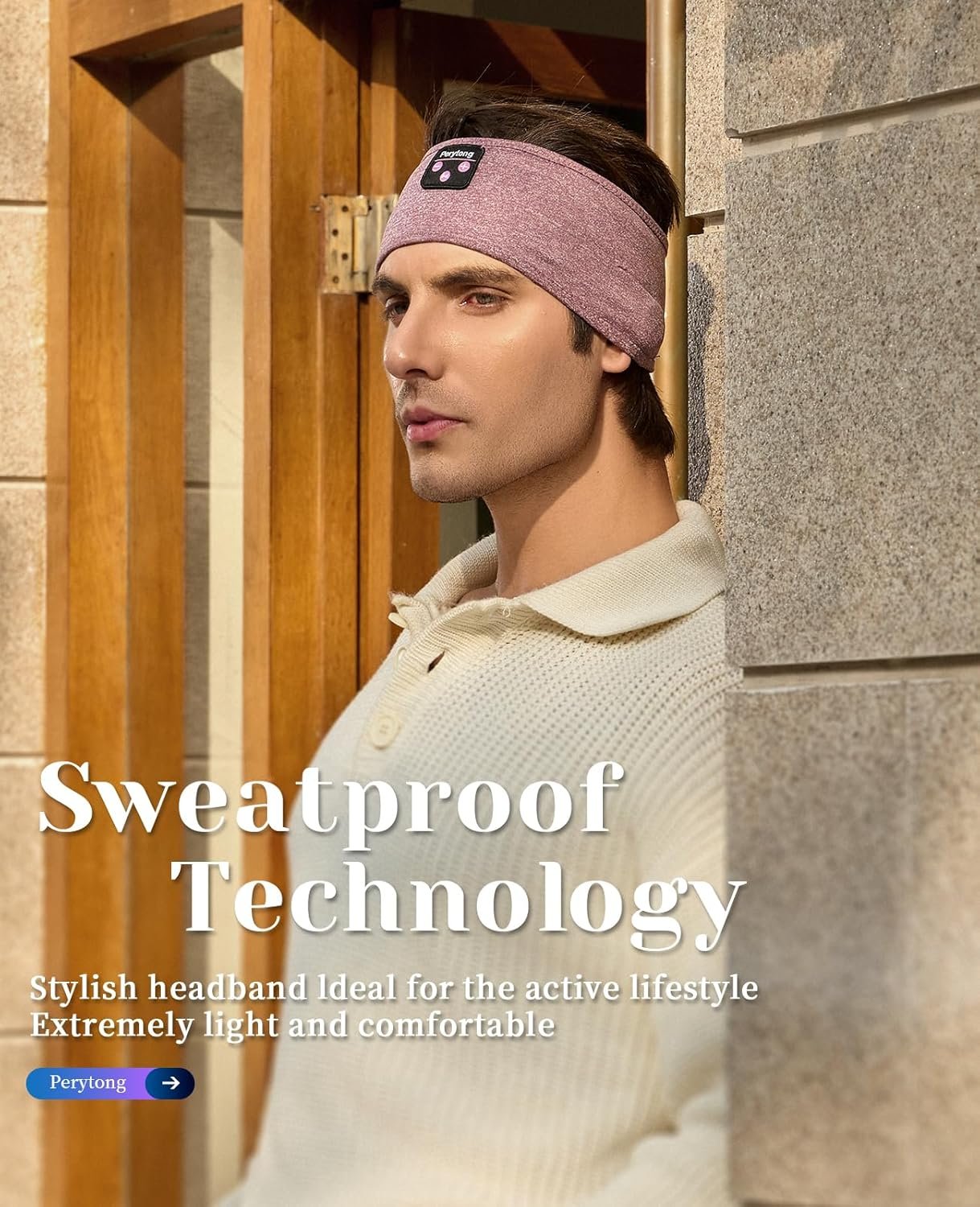 Perytong Sleep Headphones Bluetooth 5.4 Headband, Wireless Headband Headphones for Sleeping, Running, Yoga, Fitness, Travel, Meditation, Suitable for Side Sleepers, Gift for Men Women, Tech Gadgets - Image 3