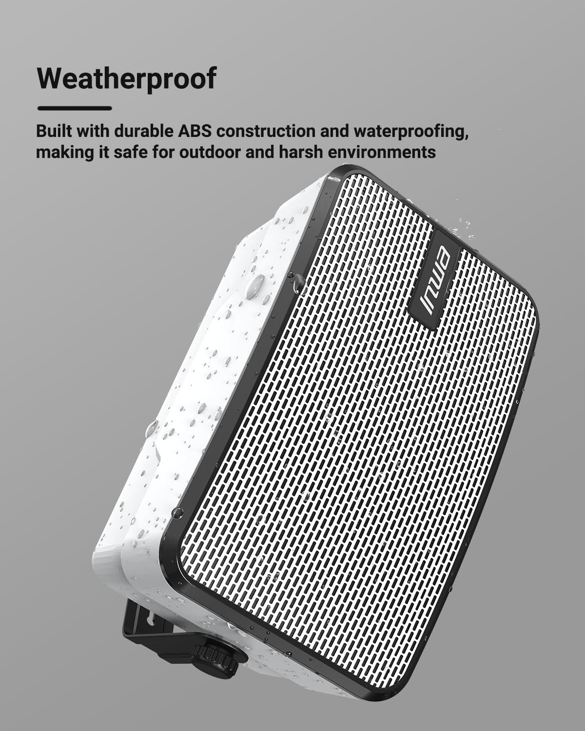 Inwa Outdoor Bluetooth Speakers, IPX5 Waterproof 400W Wall Mount Speaker, Powerful Indoor/Outdoor Sound System, Wireless Sync Up to 100 Speakers, Suitable for Patio/Porch/Gazebo/Garage(MZ-621, Pair) - Image 5