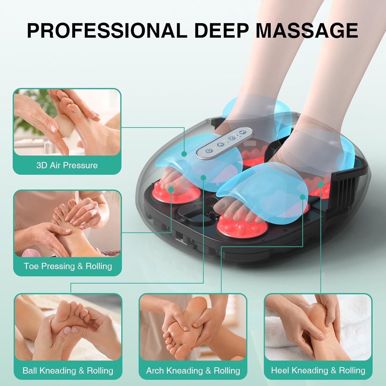 Medcursor Foot Massager with Heat - Mothers Day Gifts Shiatsu Deep Kneading, Delivers Relief for Tired Muscles and Plantar, Multi-Level Settings & Adjustable Intensity for Home, Gifts for Women Mom - Image 3