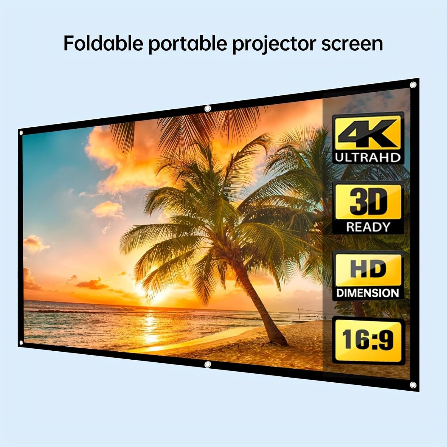 4K Compatible Portable Projector Screen for Outdoor Movies and Home Theater Setup (60 inch) - Image 2