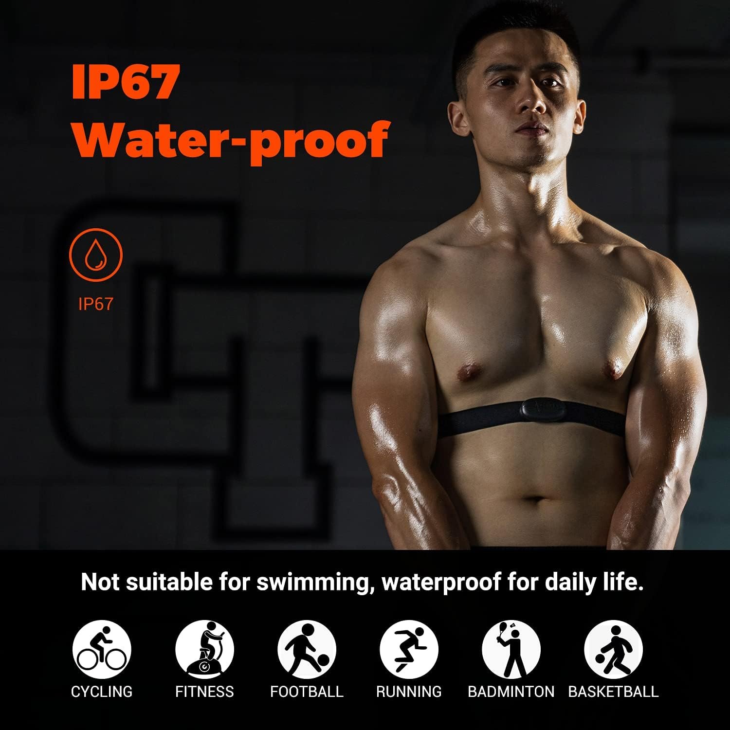 COOSPO Heart Rate Monitor Chest Strap, Bluetooth ANT+ Heart Rate Monitor Chest Sensor with 400H Battery, HRM Works with Strava/Wahoo Fitness/Polar Beat/Peloton/DDP Yoga App - Image 2