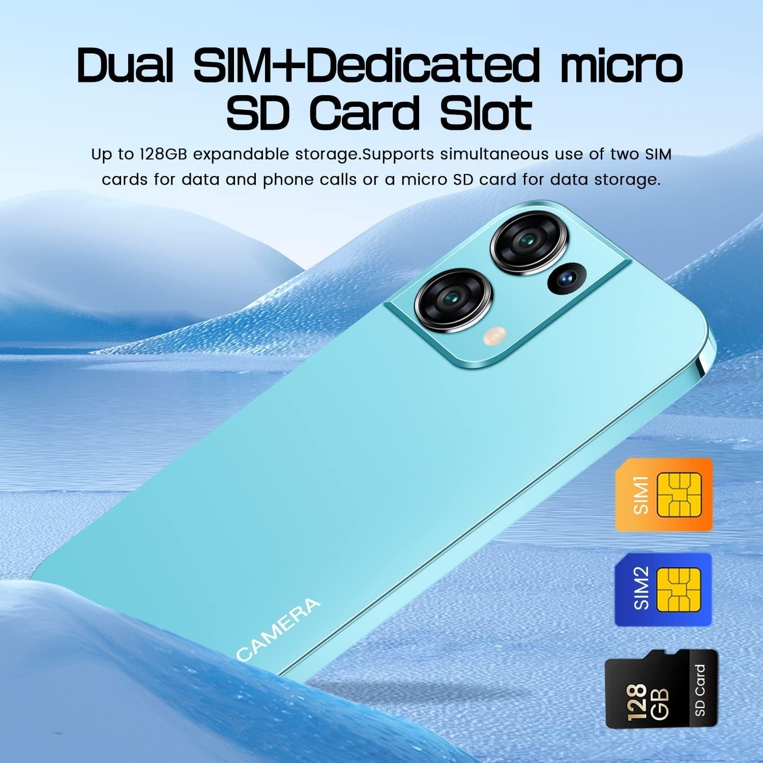 Unlocked Cell Phone, 6.0 Inch Android 13 Smart Phones 2+16G, 3050mAh Long Battery Life, Dual Sim Mobile Phones HD Display Smartphone (Blue) - Image 3