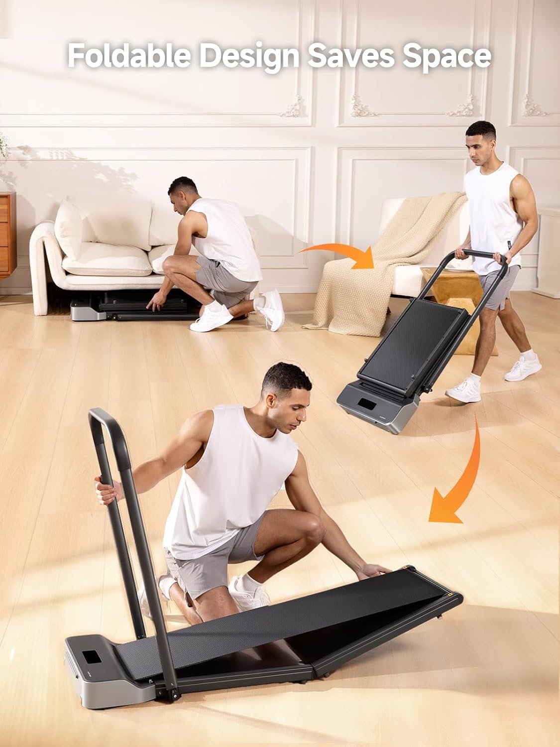 WalkingPad Foldable Walking Pad with Handle Bar, Treadmill for Home Office, Under Desk Treadmill with Adaptive Speed Control, Compact Design for Small Spaces - Image 2