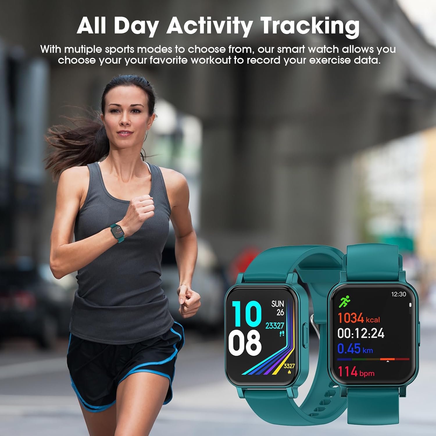 Fitness Tracker, Fitness Watch with Blood Oxygen, Heart Rate Monitor, Steps Calories Counter, Sleep Monitor, Pedometer IP68 Waterproof, Smart Watch for Android iPhones - Image 4