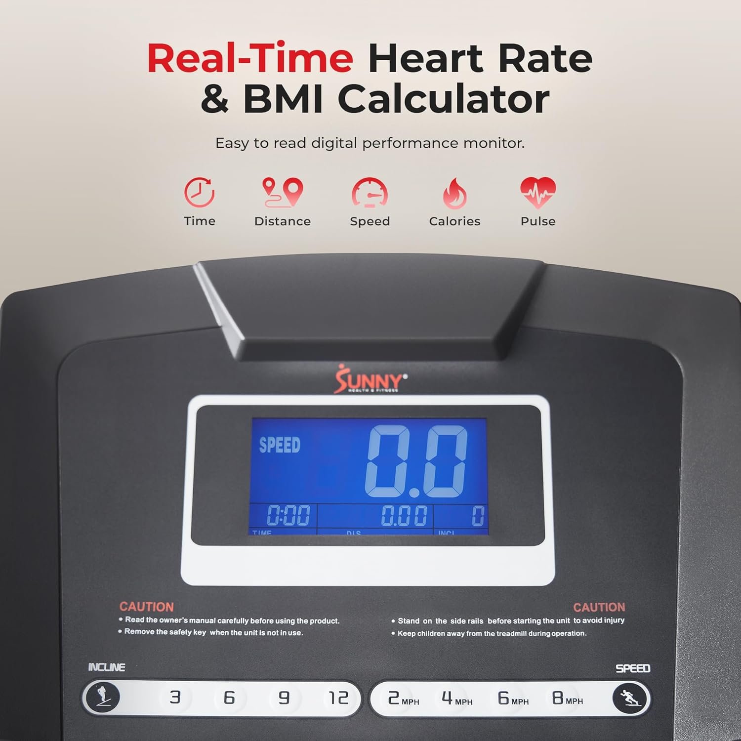Sunny Health & Fitness Exercise Treadmills Double Deck Sizes and Incline Features with Bluetooth & SunnyFit App - Image 5