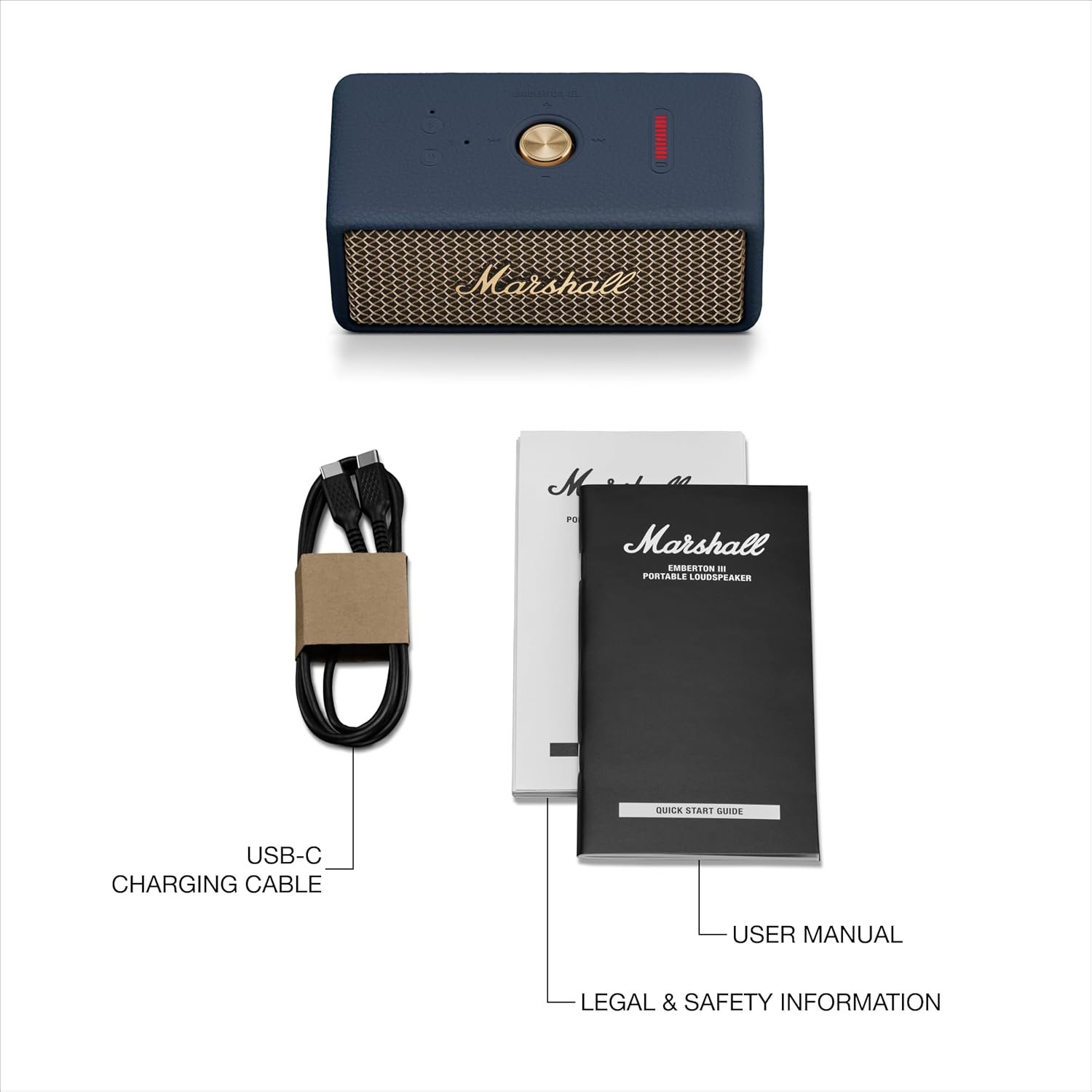 Marshall Emberton III Portable Bluetooth Speaker - Rugged Waterproof IP67 Design | Loud Stereo Sound, Deep Bass with 32+ Hr Playtime | Compact and Wireless for Travel and Outdoors - Midnight Blue - Image 9