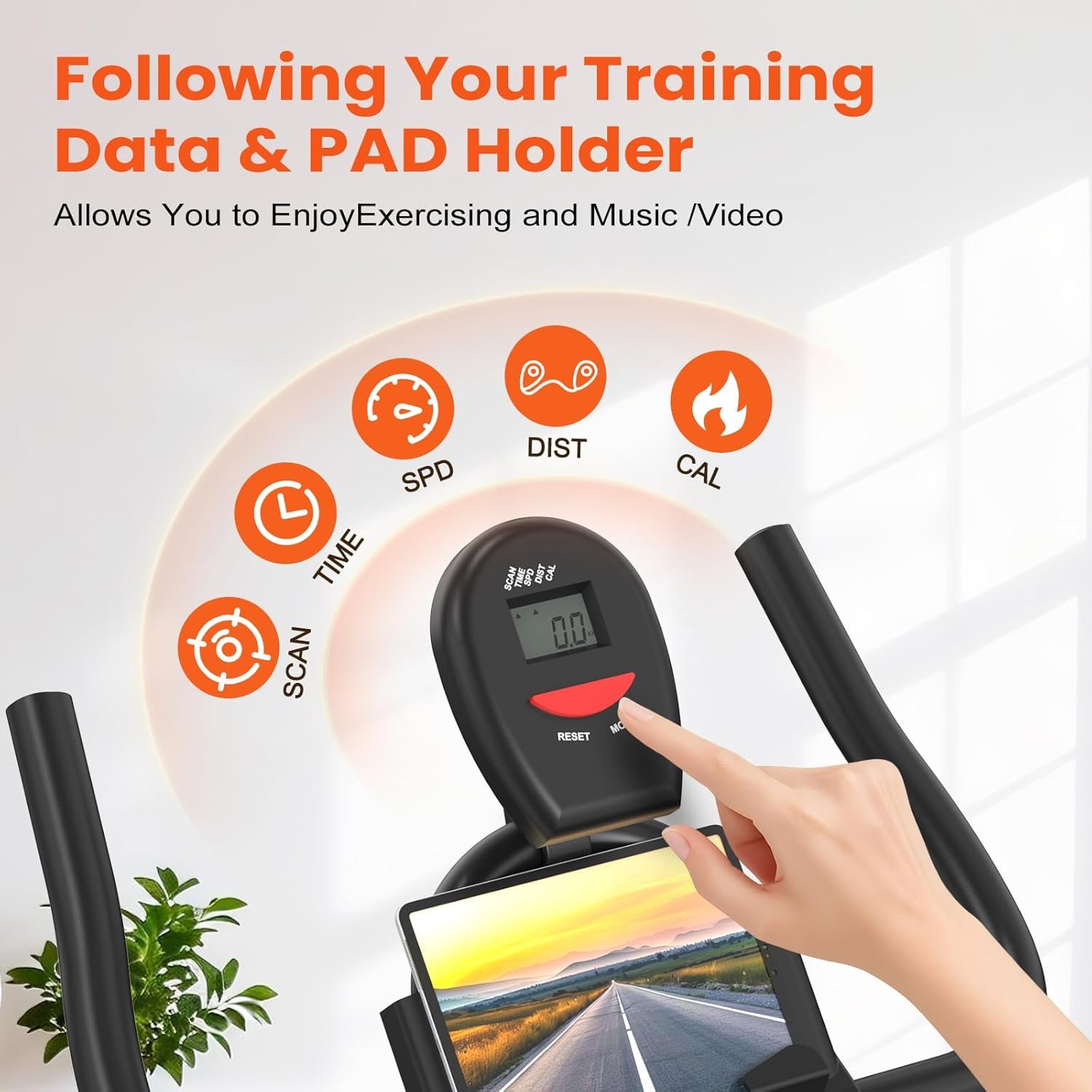 RELIFE REBUILD YOUR LIFE Exercise Bike Stationary for Home Indoor,Cycling Bike with Silent Belt Drive for Home Cardio,Brake Pad Resistance with djustable & Comfort Seat/PAD Holder/LCD Monitor. - Image 6