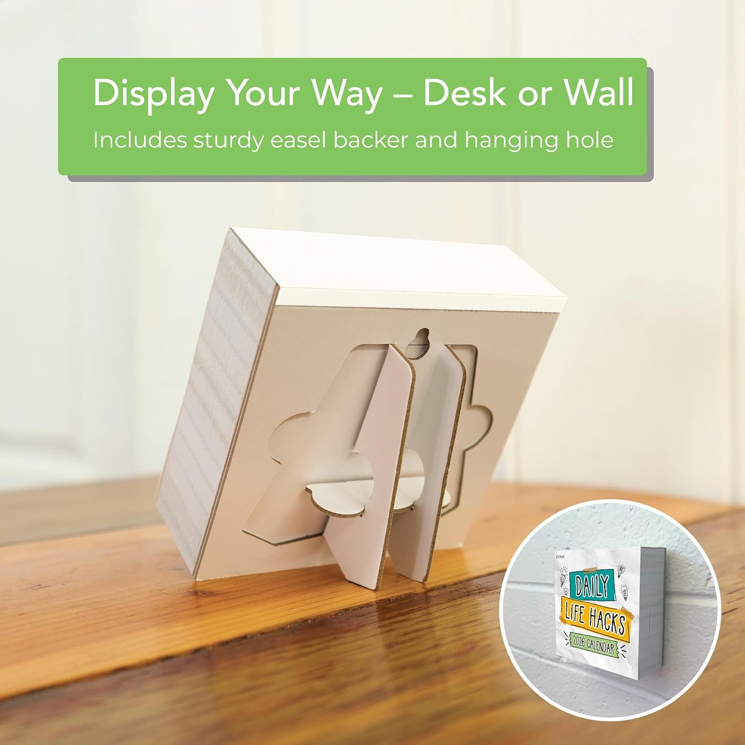 2026 Daily Life Hacks Desktop Calendar | Day To Day Tear Off Calendar with 365 Interesting Hacks & Facts for Everyday of the Year, Fun Box Calendar Gift For Men or Women, Christmas Stocking Stuffer Gift for Home or Office - Image 7