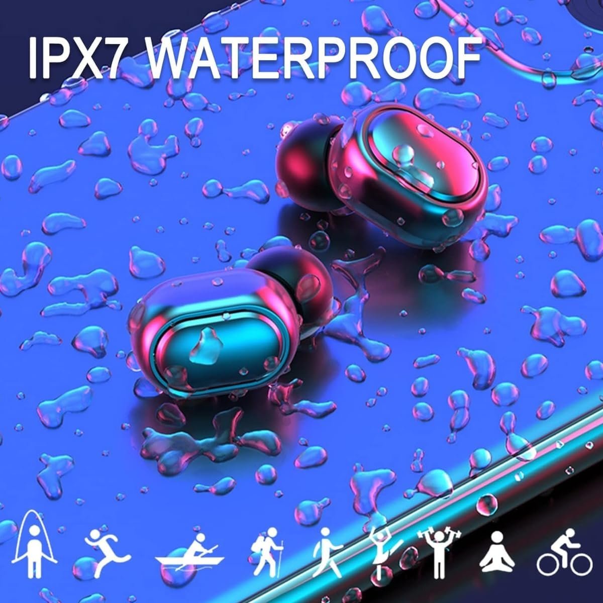Wireless Earbuds, Bluetooth 5.3 Headphones HiFi Deep Bass with Mic ,120H Playtime LED Display ,IPX7 Waterproof Button Control True Wireless Earphones,One-Step Pairing,In-Ear Noise Reduction Headset - Image 8