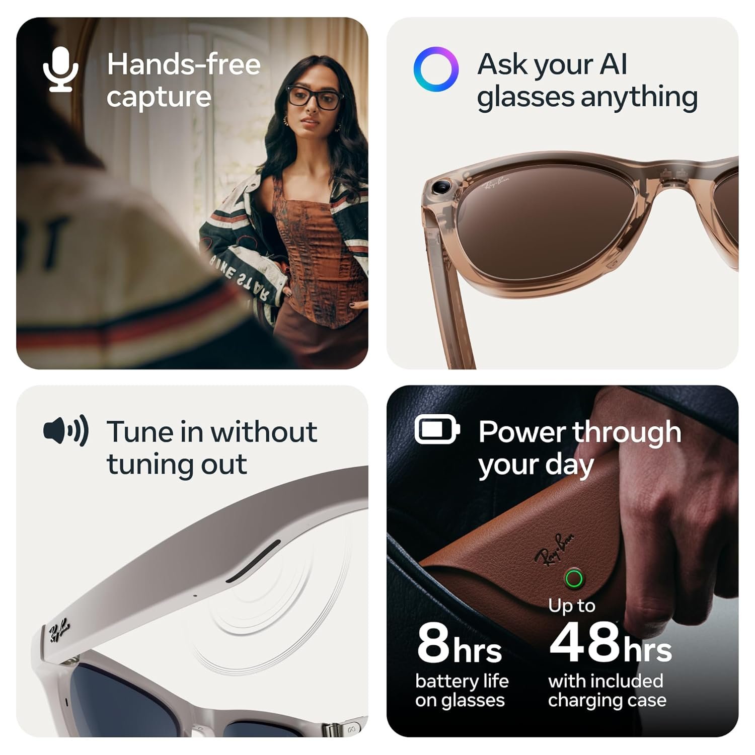 Ray-Ban Meta (Gen 2), Wayfarer, Matte Black | Smart AI Glasses for Men, Women — 2x Battery Life — 3K Ultra HD Resolution — 12 MP Ultra-Wide Camera, Audio, Video — Transitions® Grey Lenses - Image 4