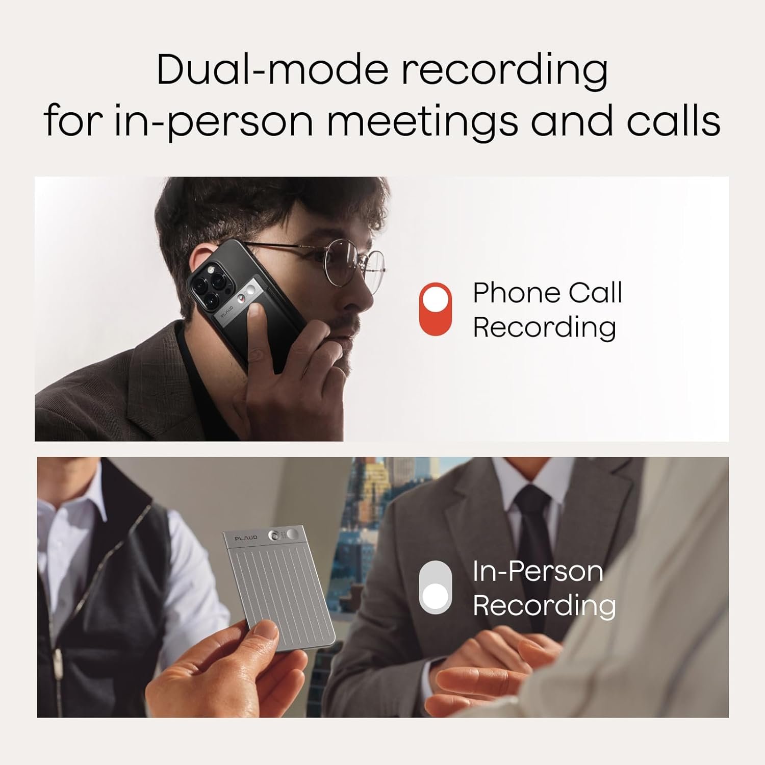Plaud Note AI Voice Recorder, Voice Recorder w/Case, App Control, AI Transcribe & Summarize, Support 112 Languages, 64GB, Audio Recorder for Lectures, Meetings, Calls, Silver, Non-Pro Version - Image 2