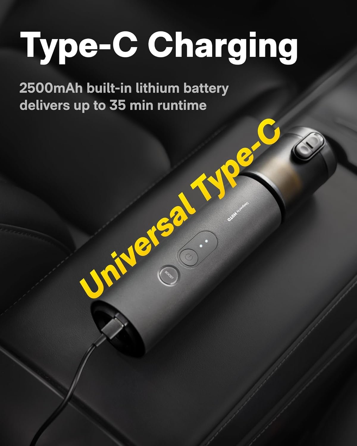 HOTO Handheld Car Vacuum Cleaner Cordless, 4-in-1 Portable Mini Vacuum with 20000Pa Strong Suction, Electric Compressed Air Duster Blower for Car, Desk, Computer, Keyboard, Home, Office Cleaning - Image 9