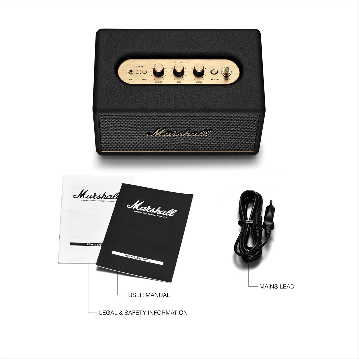 Marshall Acton III Bluetooth Home Speaker, Black - Image 9