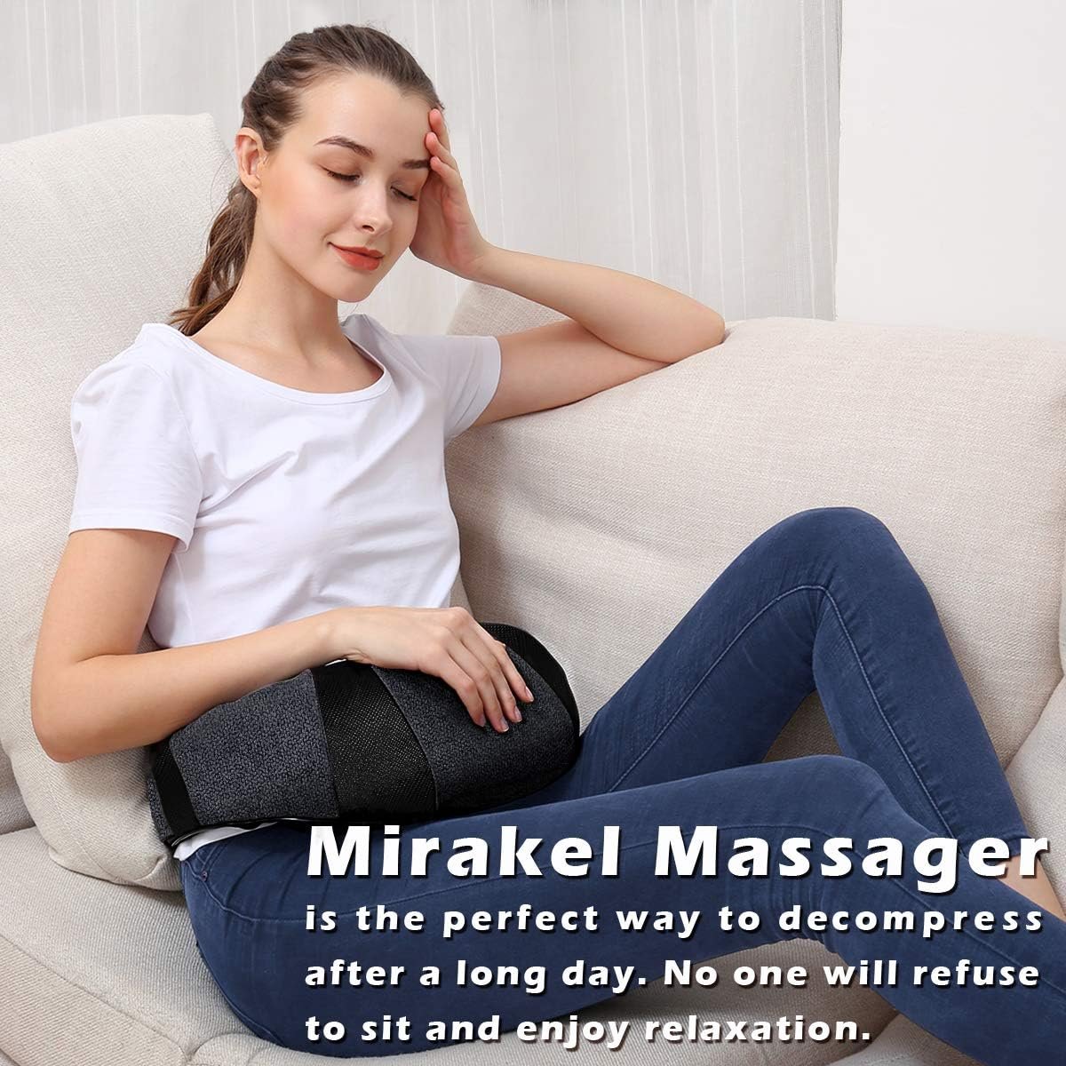 Mirakel Mothers Day Gifts for Mom Wife Women, Neck Massager for Pain Relief Deep Tissue, Electric Shiatsu Shoulder & Back Massager with Heat, Fathers Day Dad Gifts for Husband Men (NOT Cordless) - Image 3