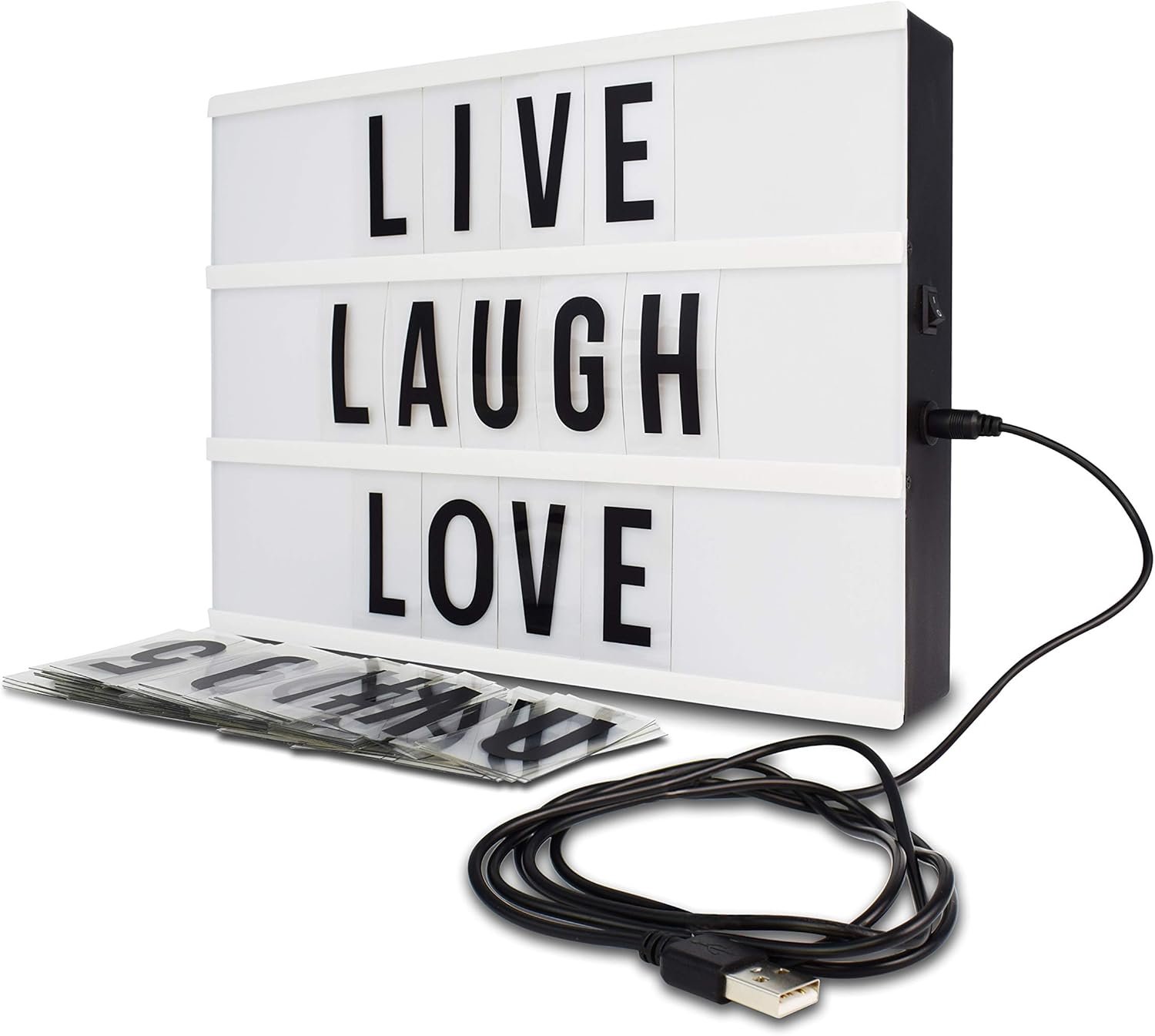 Northpoint Cinema Style 10-LED Home Decor Large Light Box with 109 Letters and Characters, Wall Mounted or Tabletop, Battery or USB Powered, White