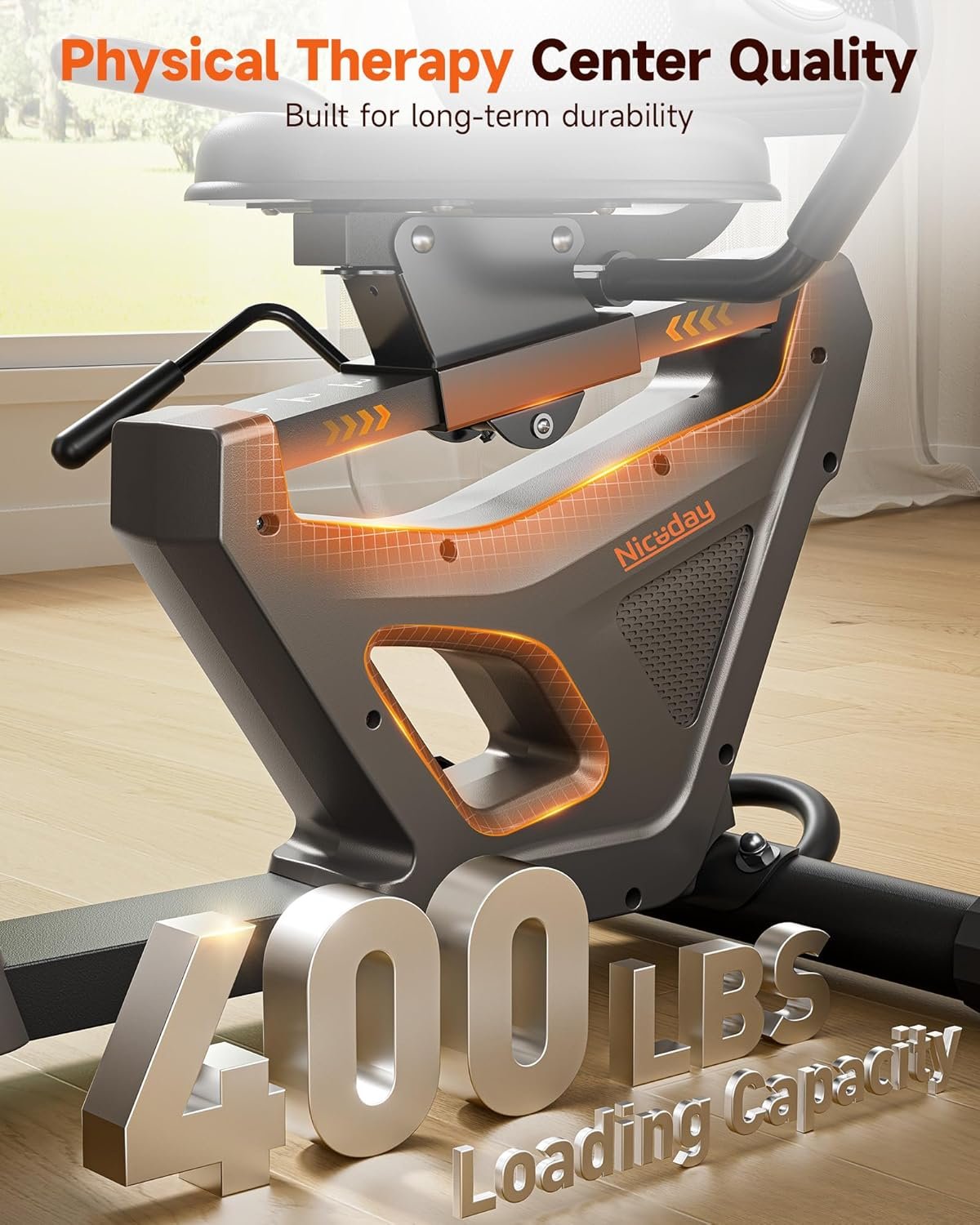 Niceday Recumbent Exercise Bike, Indoor Recumbent Exercise Bike for Home with 400LBS Capacity, High-end Stationary Bike with Smart Bluetooth - Image 5