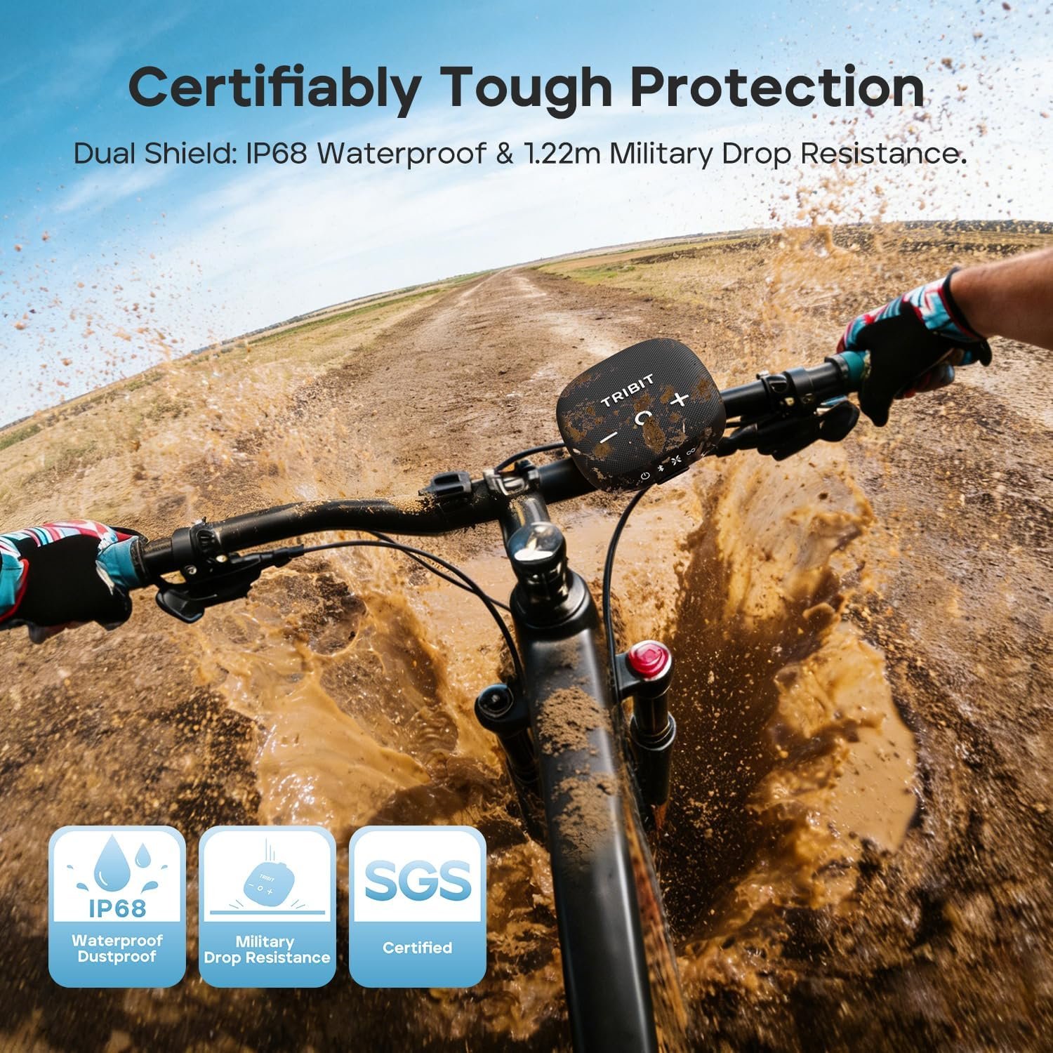 Tribit StormBox Micro 3 Portable Bluetooth Speaker, 13W Bike Speaker with IP68 Waterproof, 24H Playtime, Wireless, BT6.0, Loud Sound, TWS Pairing, XBass, Magnetic & Strap for Outdoor/Home/Hiking/Golf - Image 3