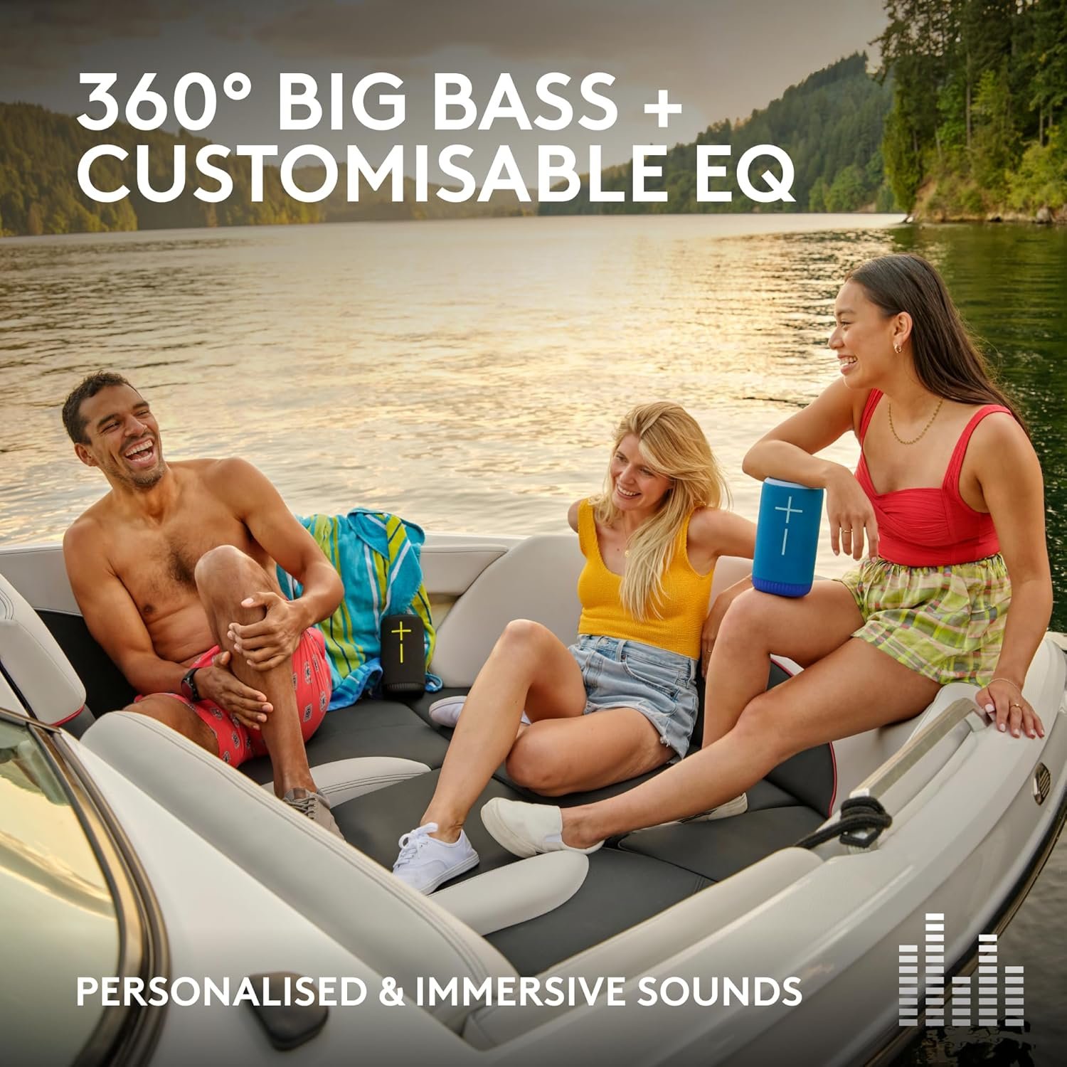 Ultimate Ears EVERBOOM Wireless Bluetooth Portable Speaker, Big Bass and Immersive 360-Degree Sound, Floatable Waterproof Speaker IP67, up to 20-Hour Battery and 180 ft (55 m) Range - Colbat Blue - Image 2