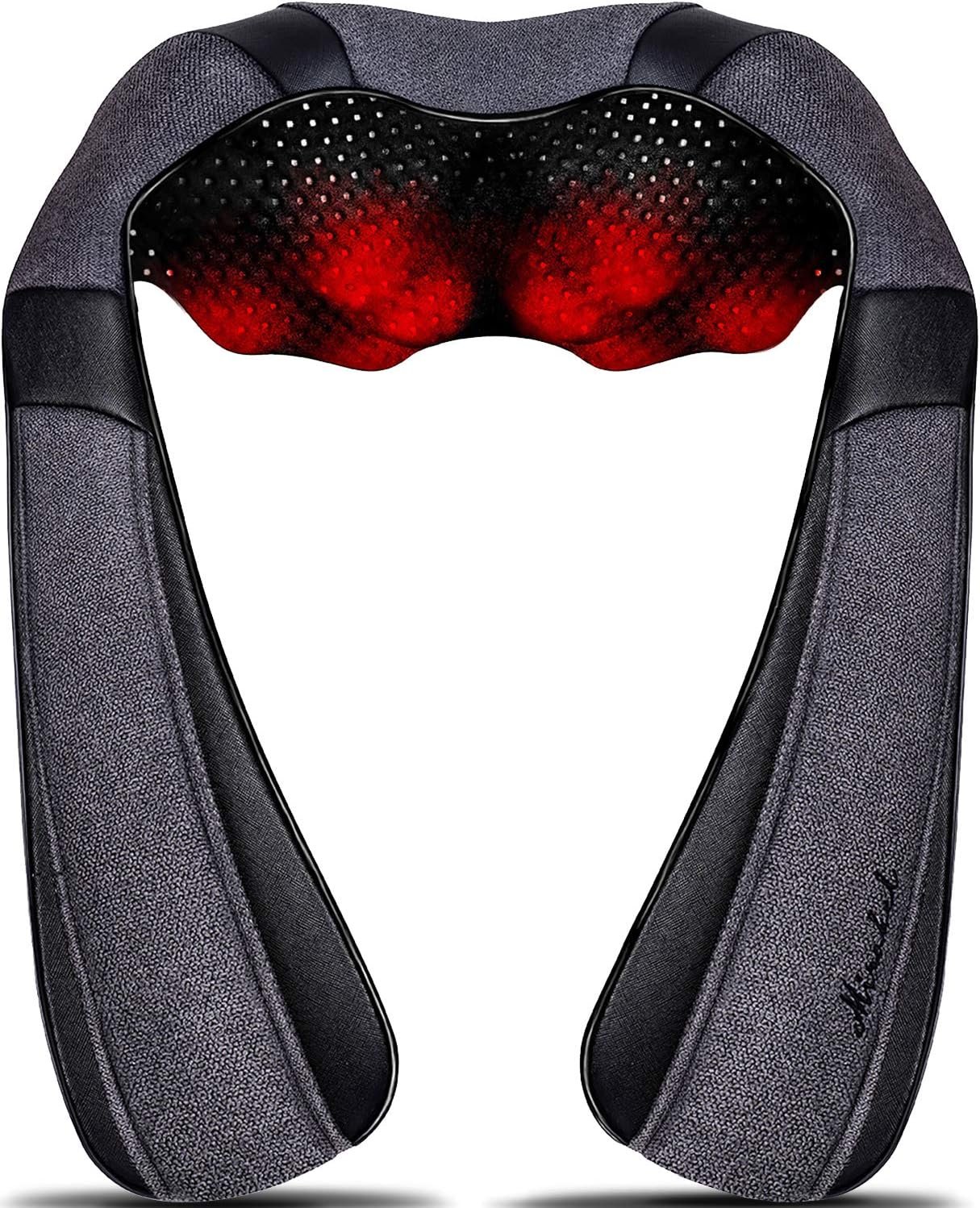 Mirakel Mothers Day Gifts for Mom Wife Women, Neck Massager for Pain Relief Deep Tissue, Electric Shiatsu Shoulder & Back Massager with Heat, Fathers Day Dad Gifts for Husband Men (NOT Cordless)