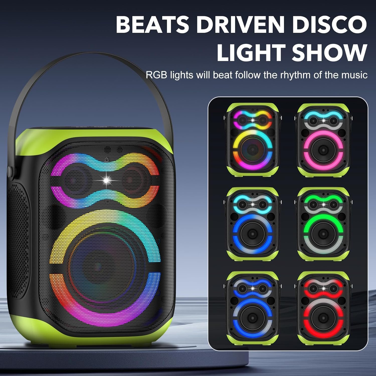 Portable Bluetooth Speakers 80W Big Powerful Wireless Outdoor Loud Stereo Deep Bass Sound Boombox TWS Home Party Speaker with Subwoofer LED Lights - Image 5