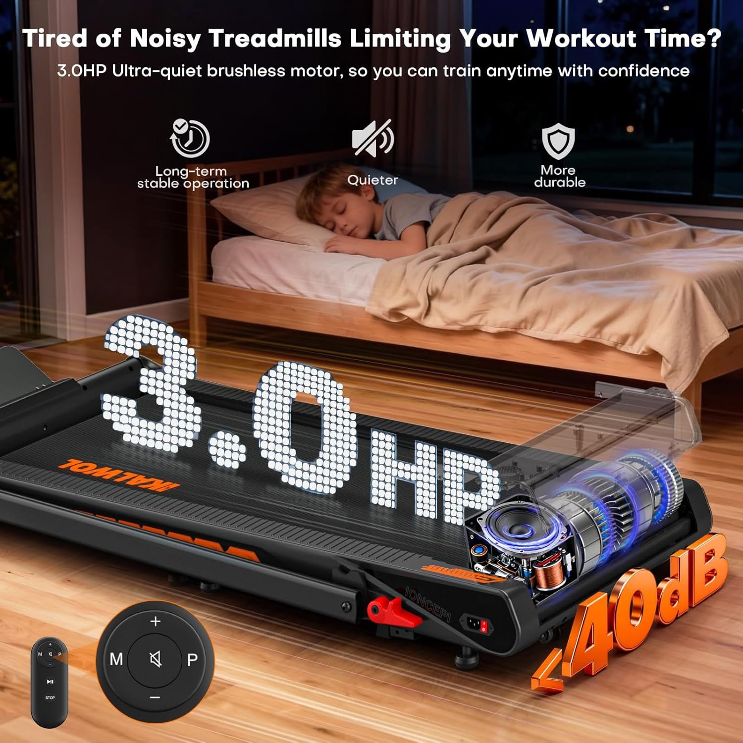 Treadmill with Speaker, 6-in-1 7.5MPH Foldable Treadmill for Home with App Compatible, Walking Pad with 10% Incline, LED Display, 3.0HP Brushless Drive, 350 LB Weight Capacity, 12 HIIT Programs - Image 6