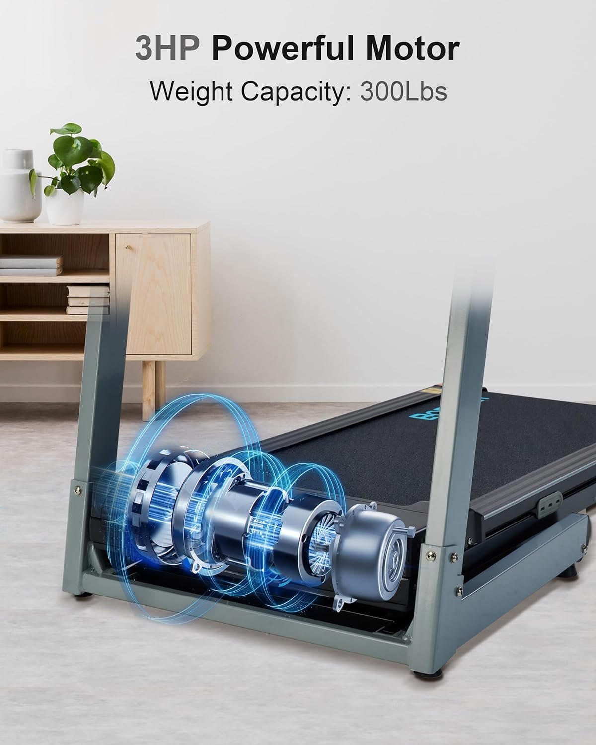BORGUSI Treadmill with Auto Incline - 300 lb Capacity, 3.0HP Folding Electric Treadmill Up to 8.5 MPH Speed, Running Machine with 17.5" Wide Tread Belt and Bluetooth Speaker for Home Use - Image 4