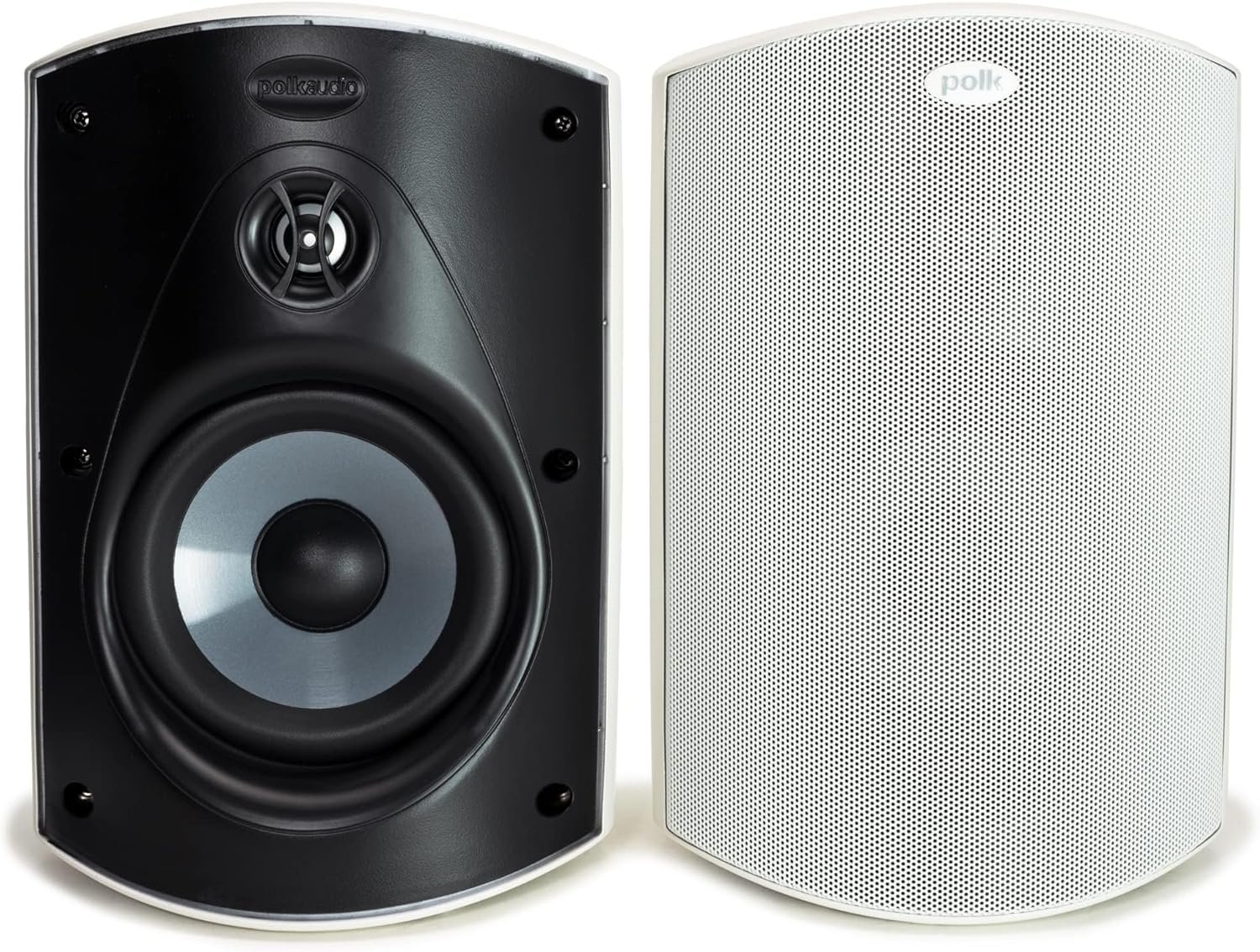 Polk Audio Atrium 6 Outdoor Speakers with Powerful Bass (Pair, White), All-Weather Durability, Broad Sound Coverage, Speed-Lock Mounting System