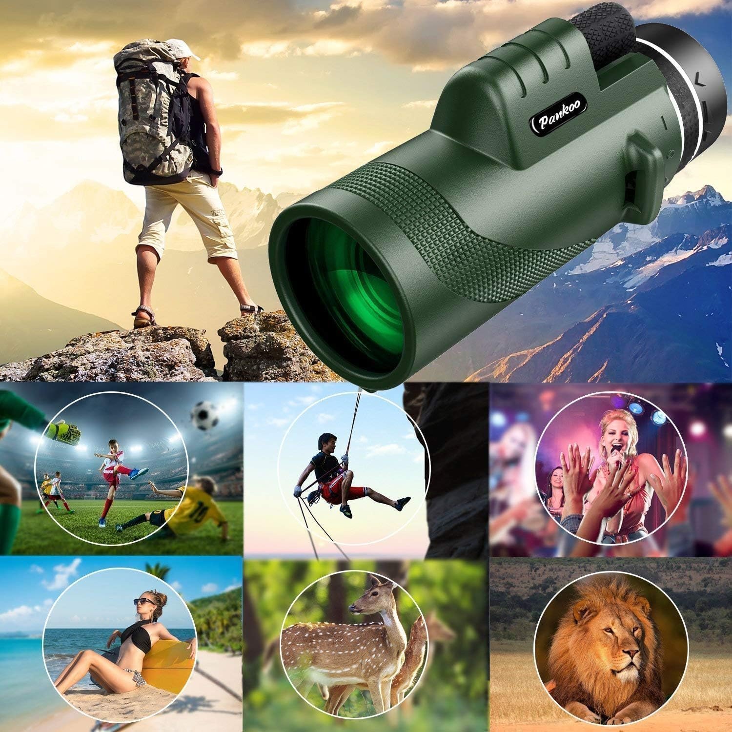 Monocular Compact Mini Telescope,40x60 Portable Handheld High Powered Monocular for Adults, Tech Gadgets Perfect for Bird Watching, Fishing, Travel and Scenery - Image 7