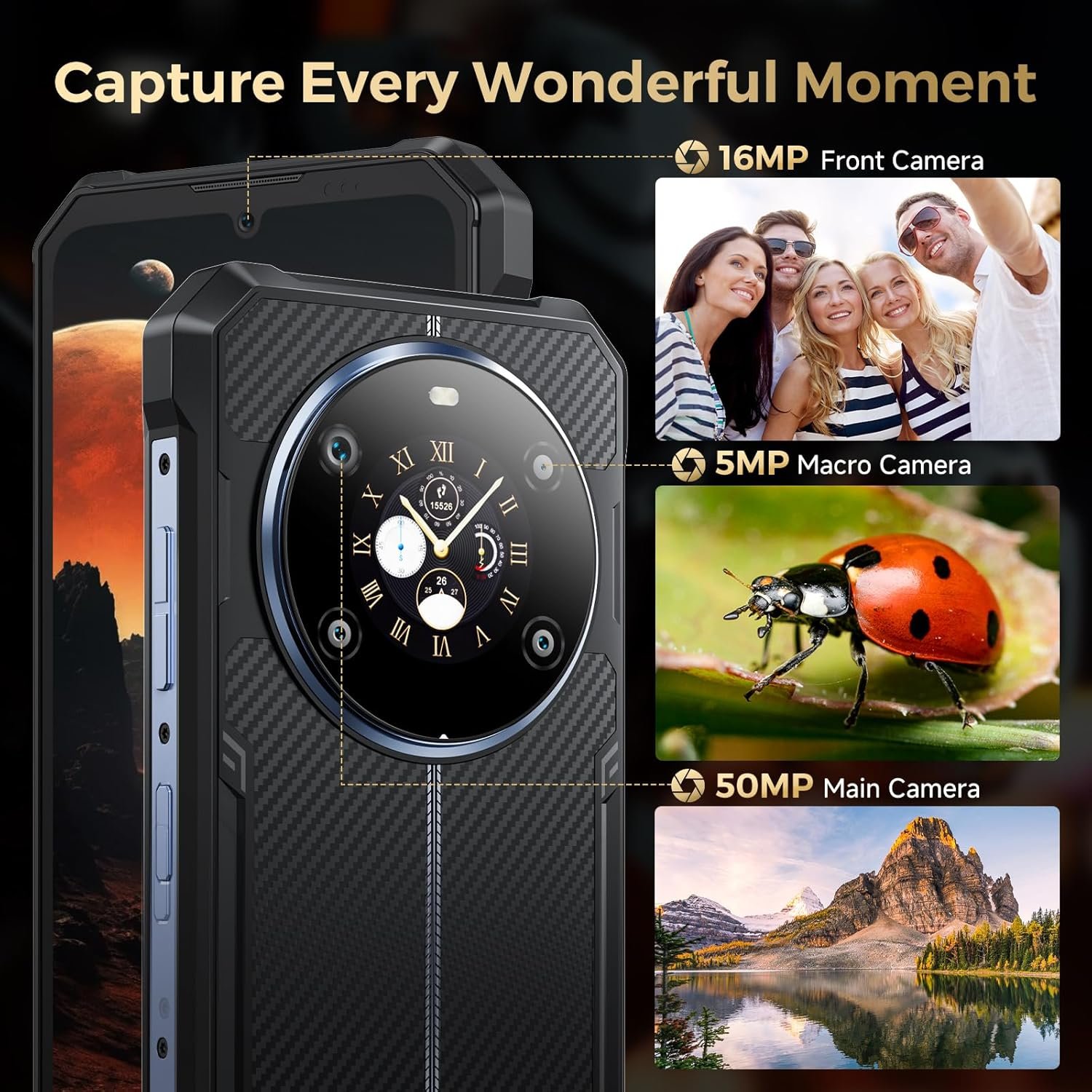 FOSSIBOT F109S Rugged Phone Unlocked, 24GB+256GB/2TB,10600mAh Battery Waterproof Phones,Android 15 Rugged CellPhones, 6.745" HD+ 1.32-inch IPS Smartphone,50MP+16MP+5MP Rugged Phone(2026 deep Blue) | 24GB+256GB+2TB, 50MP+16MP+5MP, Android 15, deep Blue - Image 6