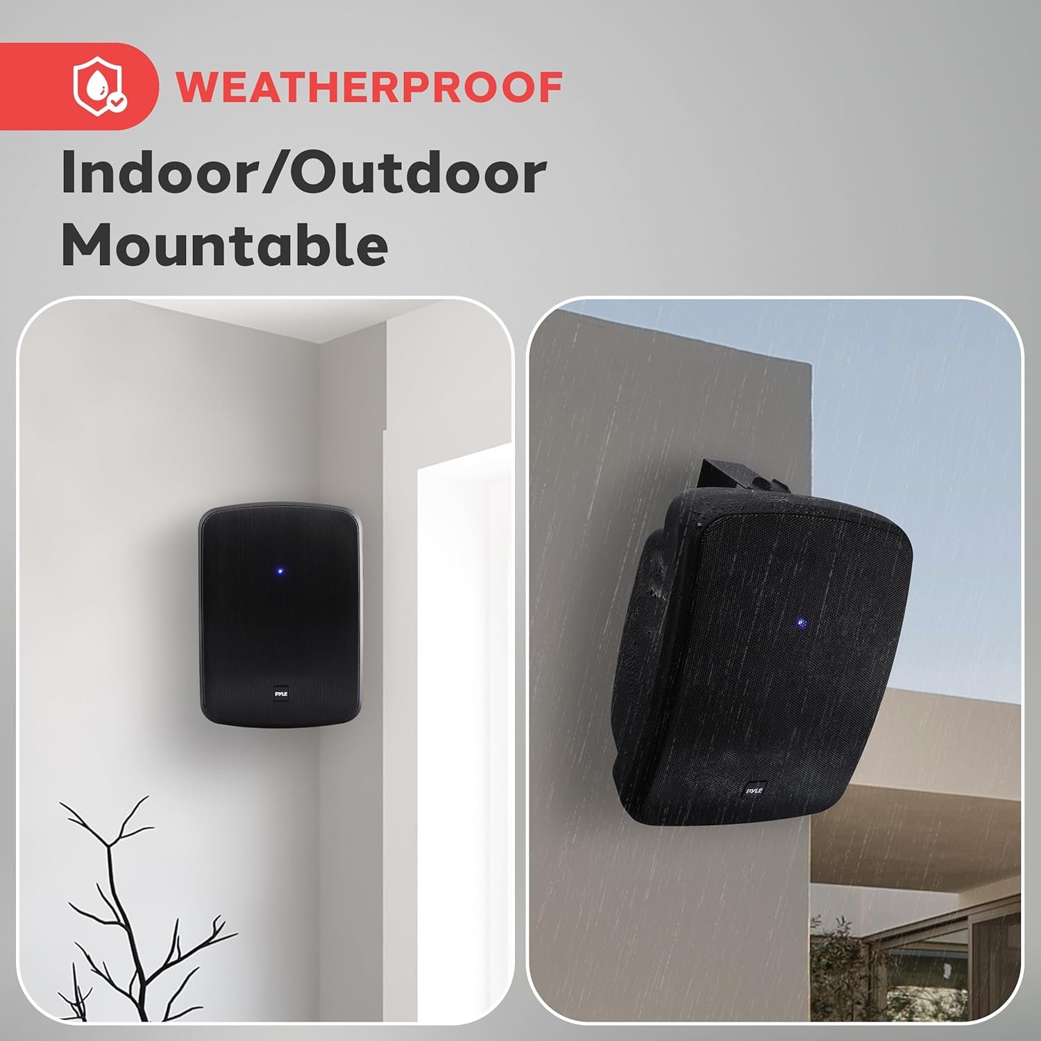 Pyle Waterproof & Bluetooth Indoor /Outdoor Speaker System, Black, 5.25" 600 Watt - Image 5