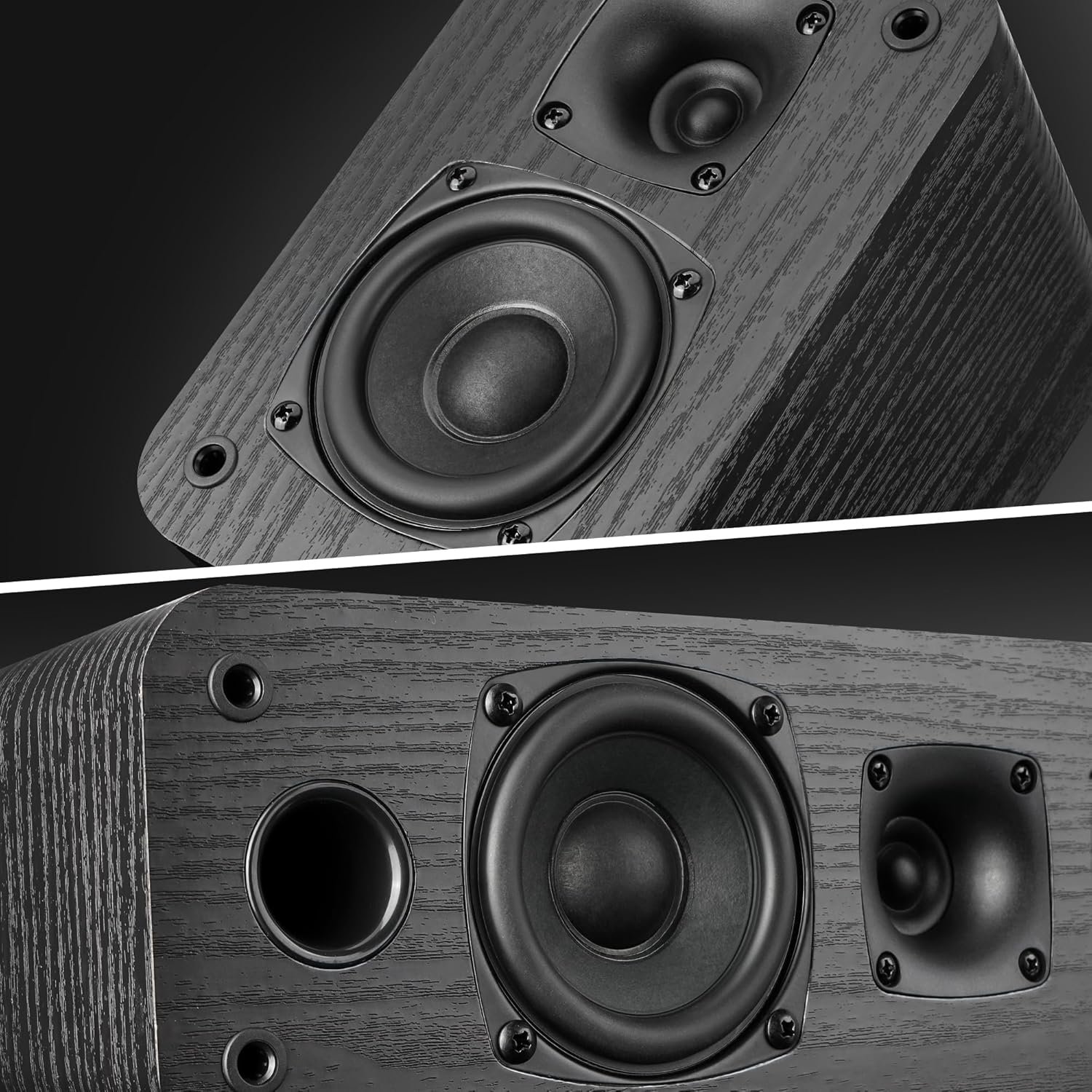 Saiyin 5.0 Home Theater System, 230w Peak Power HiFi Surround Sound Speakers with Stereo Surround Sound and Classic Rretro Wood Grain for TV/PC, Passive, Amplifier Required (Cable Not Included) - Image 2