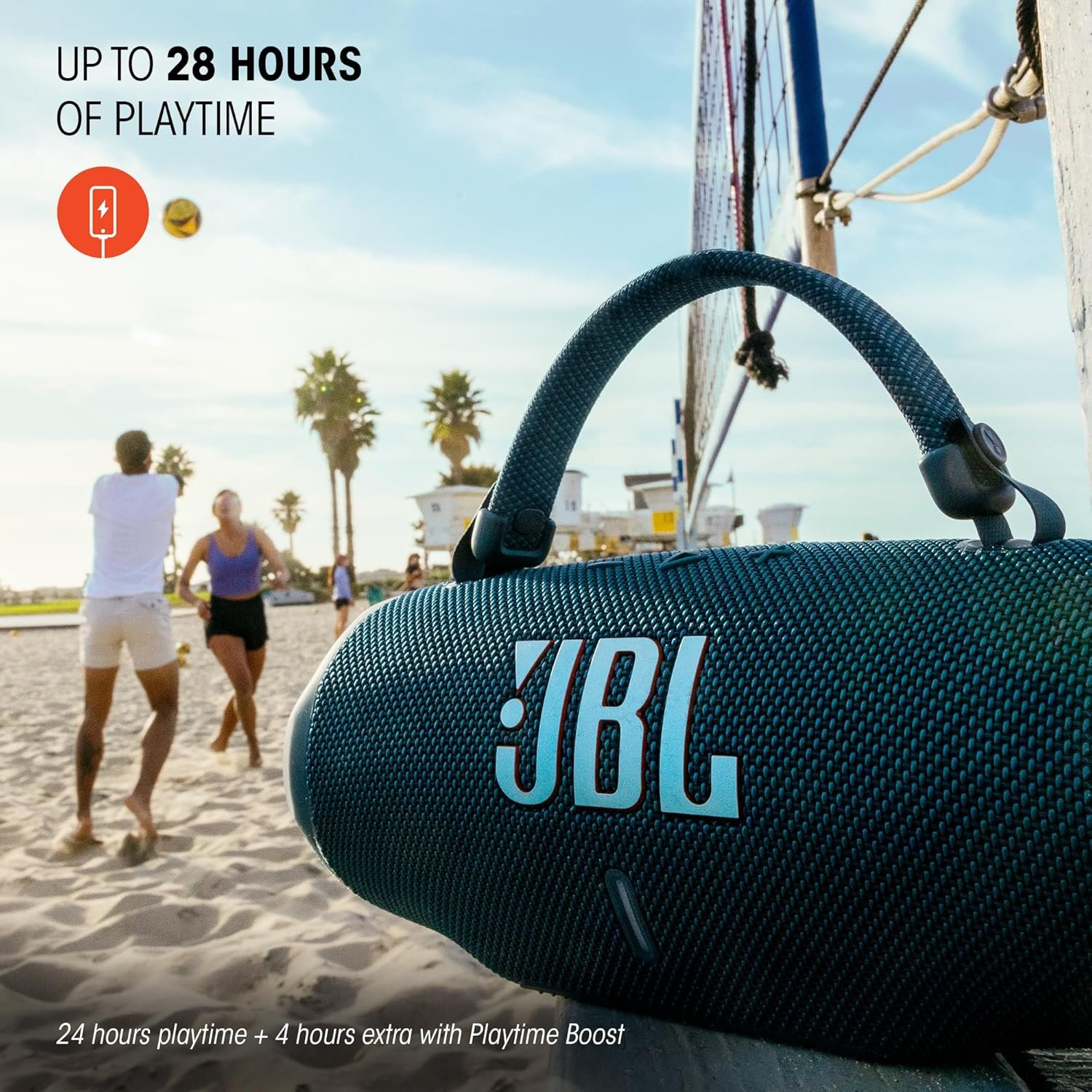 JBL Charge 6 - Portable Waterproof & Drop-Proof Bluetooth Speaker, Bold JBL Pro Sound with AI Sound Boost, 28Hrs of Playtime, Built-in powerbank & Comes with a Sturdy/Removable Carrying Strap (Black) - Image 7