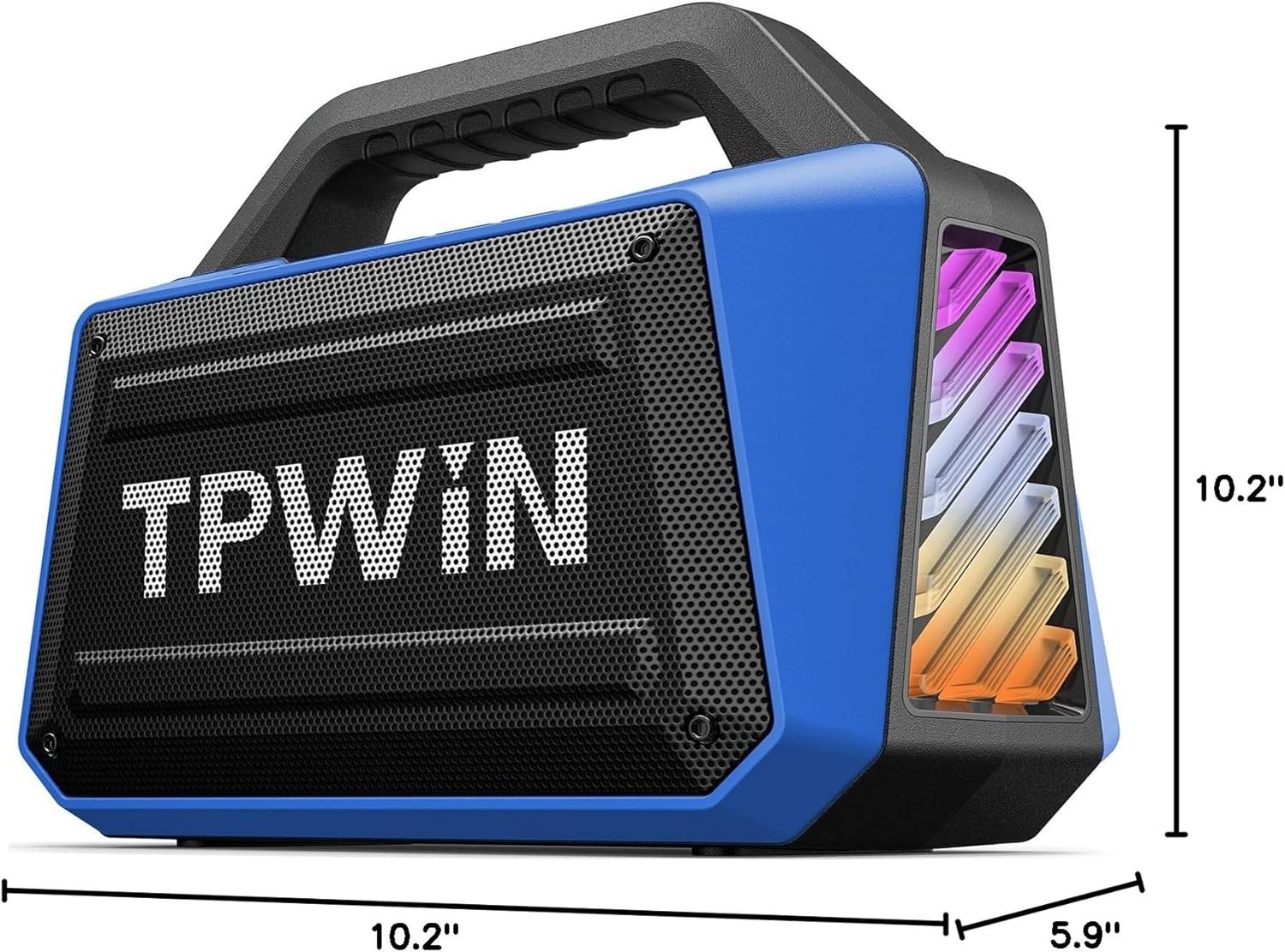 Portable Bluetooth Speakers Loud - Wireless Speaker 80W Peak, Light Show, 20H Playtime, Strong Bass, BT 5.3, TWS, IPX6 Waterproof for Outdoor Travel Beach Camping - Blue - Image 9