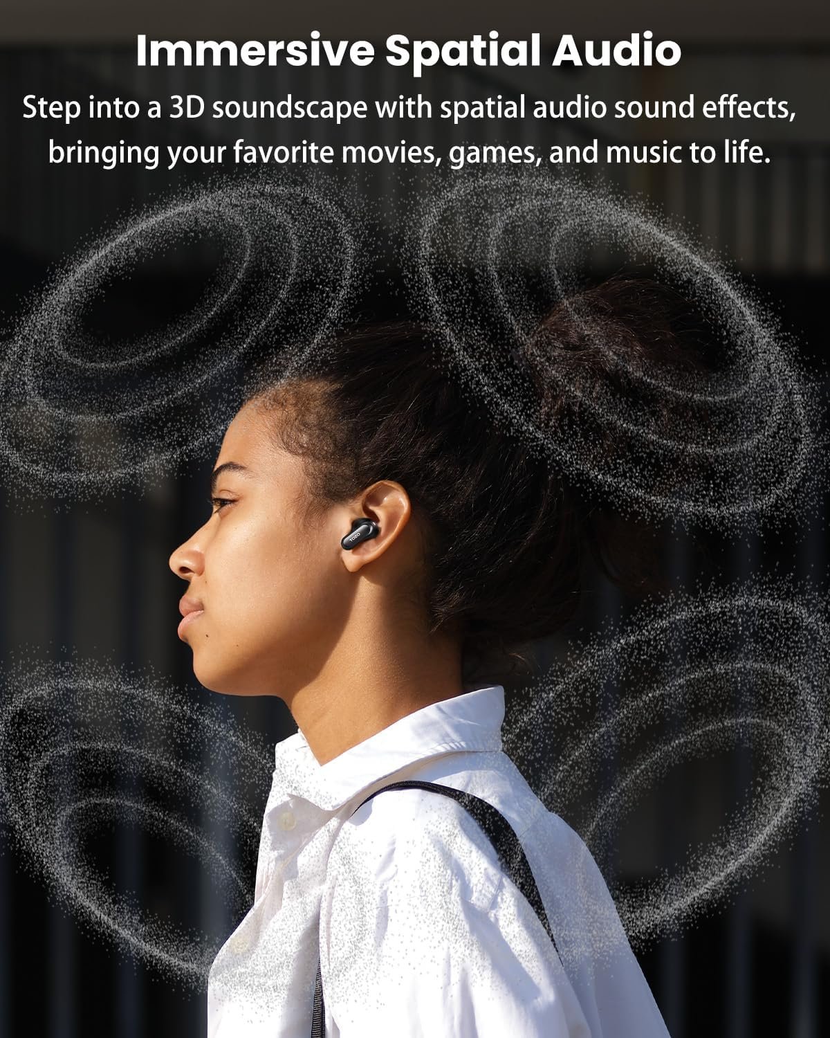 TOZO NC20 Pro Active Noise Cancelling Wireless Earbuds with Smart Touch Screen, LDAC Hi-Res Audio, Stereo Bass, 6 Mics AI Call Ear Buds, 80H Playtime, IPX8 Waterproof, 32 EQ via App, Wireless Charging - Image 7