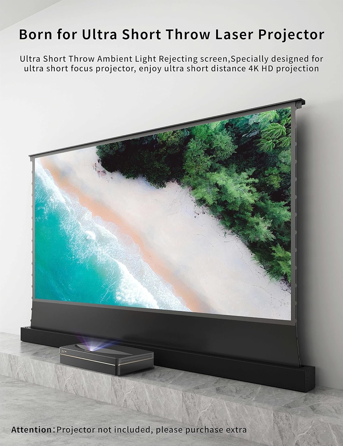 VIVIDSTORM S PRO Motorized Tension Floor Rising Projector Screen 100-inch | Home Cinema Setup |Black housing,VSDSTUST100H - Image 6