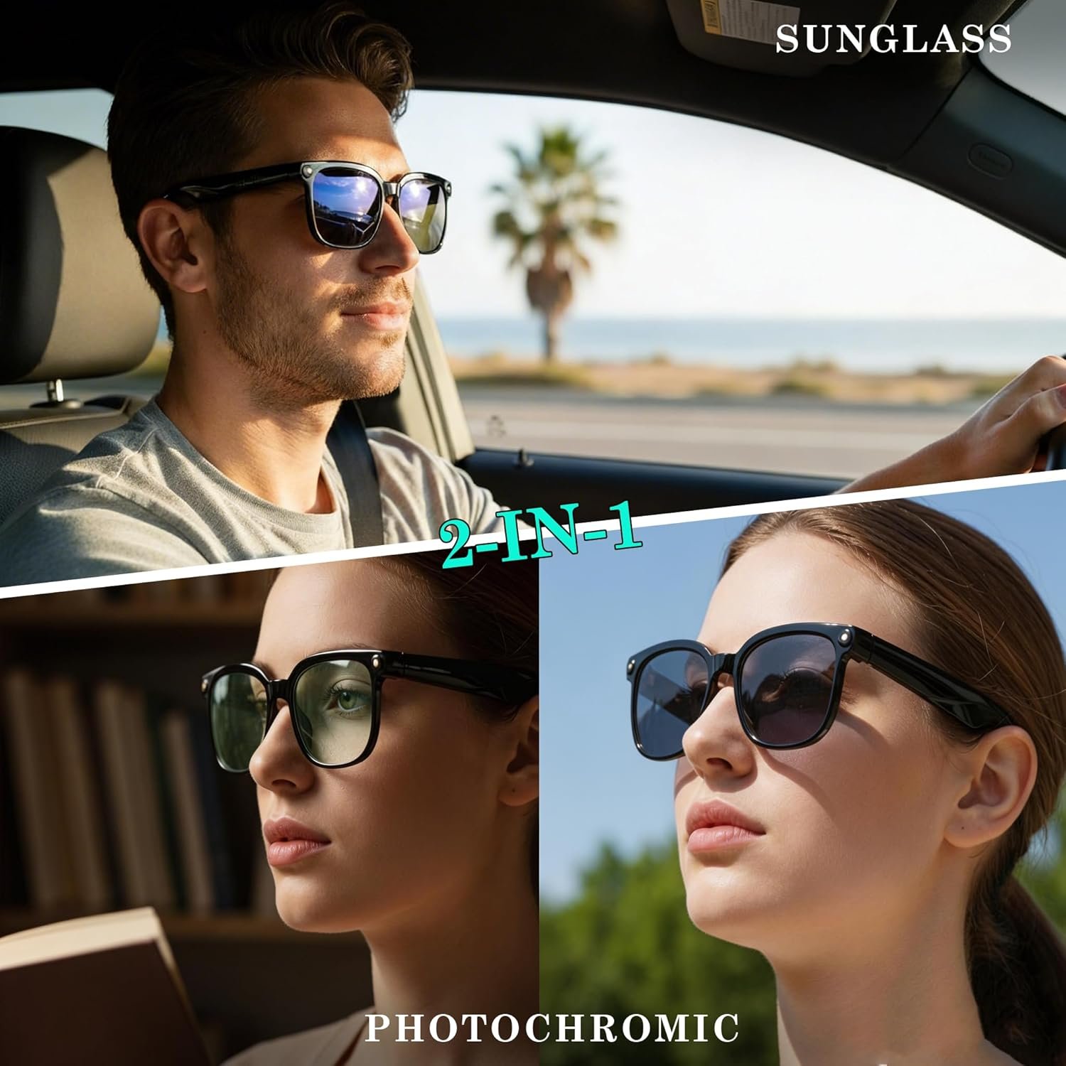 EarlySincere 4K Camera Glasses with ChatGPT AI, Polarized Lenses + Extra Photochromic, EIS Anti-Shake Video Recording, Open Ear HiFi Audio, Ideal for Driving & Vlog - Image 3