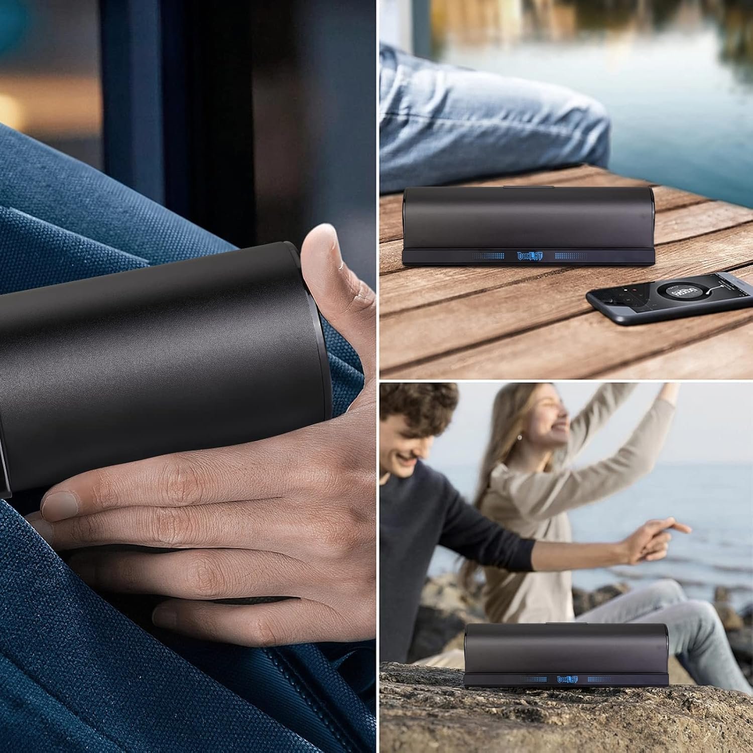 DORNLAT Wireless Bluetooth Speakers, Portable Phone Tablet Stand Holder Speaker, Dual Drivers Stereo Dock Speaker for iPad, Phone, Outdoor, Travel, Home Party (Black) - Image 9