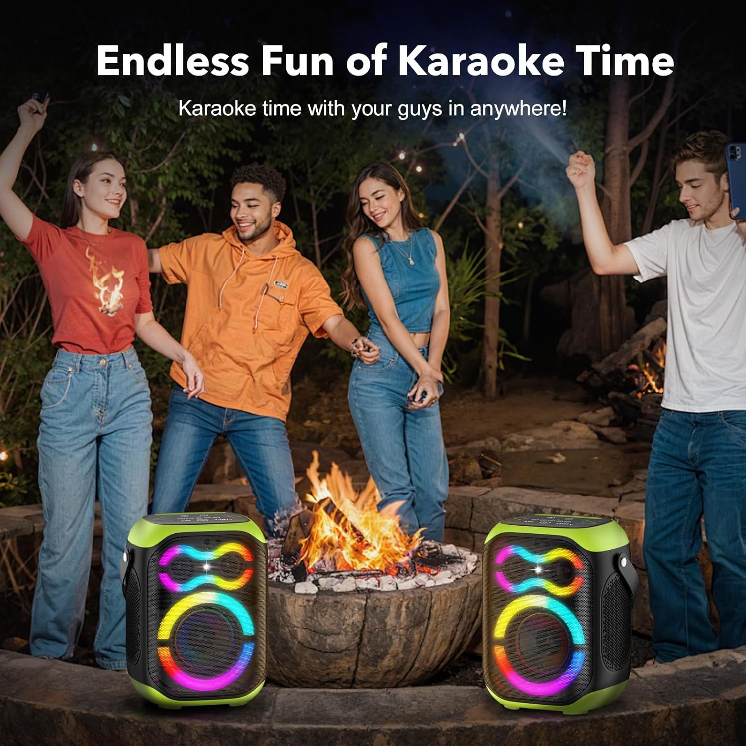 Portable Bluetooth Speakers 80W Big Powerful Wireless Outdoor Loud Stereo Deep Bass Sound Boombox TWS Home Party Speaker with Subwoofer LED Lights - Image 8