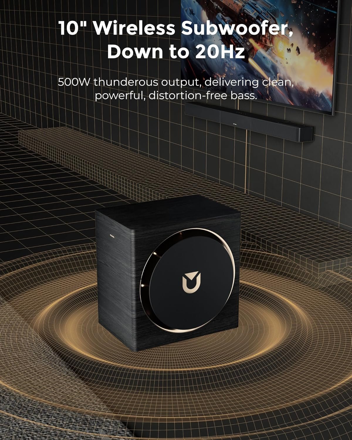 ULTIMEA Skywave X70 7.1.4ch Professional Wireless Surround Sound System for TV w/Dolby Atmos, 980W Sound Bar with 10" Wireless Subwoofer, 20Hz Low Frequency, GaN Amplifier, 4K HDR Pass-Through - Image 3