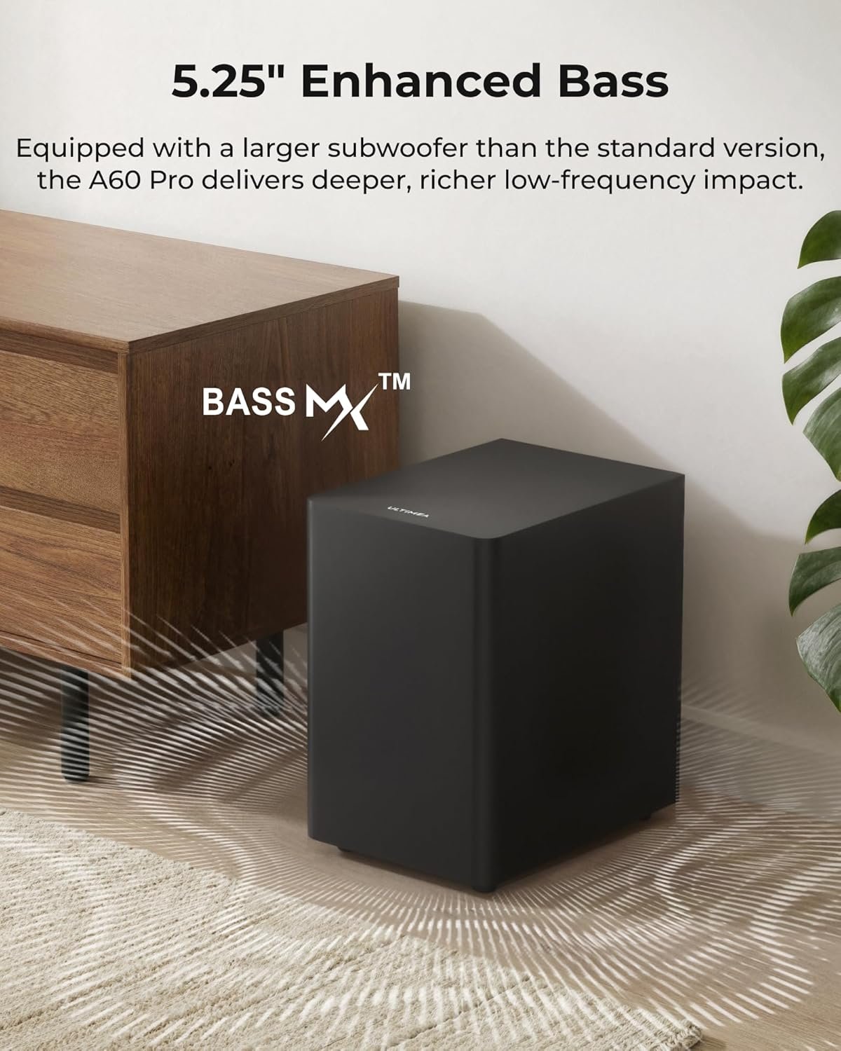 ULTIMEA 7.1ch Surround Sound System for TV, Dolby Atmos Sound Bar with 4 Surround Speakers, VoiceMX, BassMX, 420W Peak Power Sound Bar for Smart TV, HDMI eARC, App Control, Aura A60 Pro, 2026 Model - Image 3
